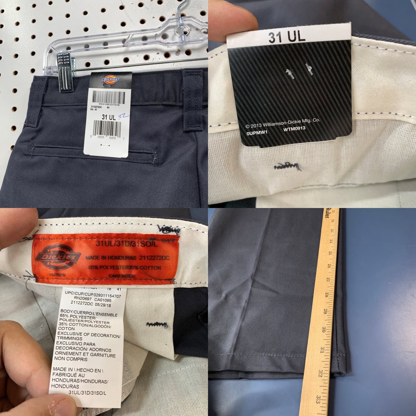 Dickies Dickies Work Pants Mens Size 31 Straight Fit Navy Blue Cotton Canvas 874 School Work Pants Mens Size US 31 - 8 Thumbnail