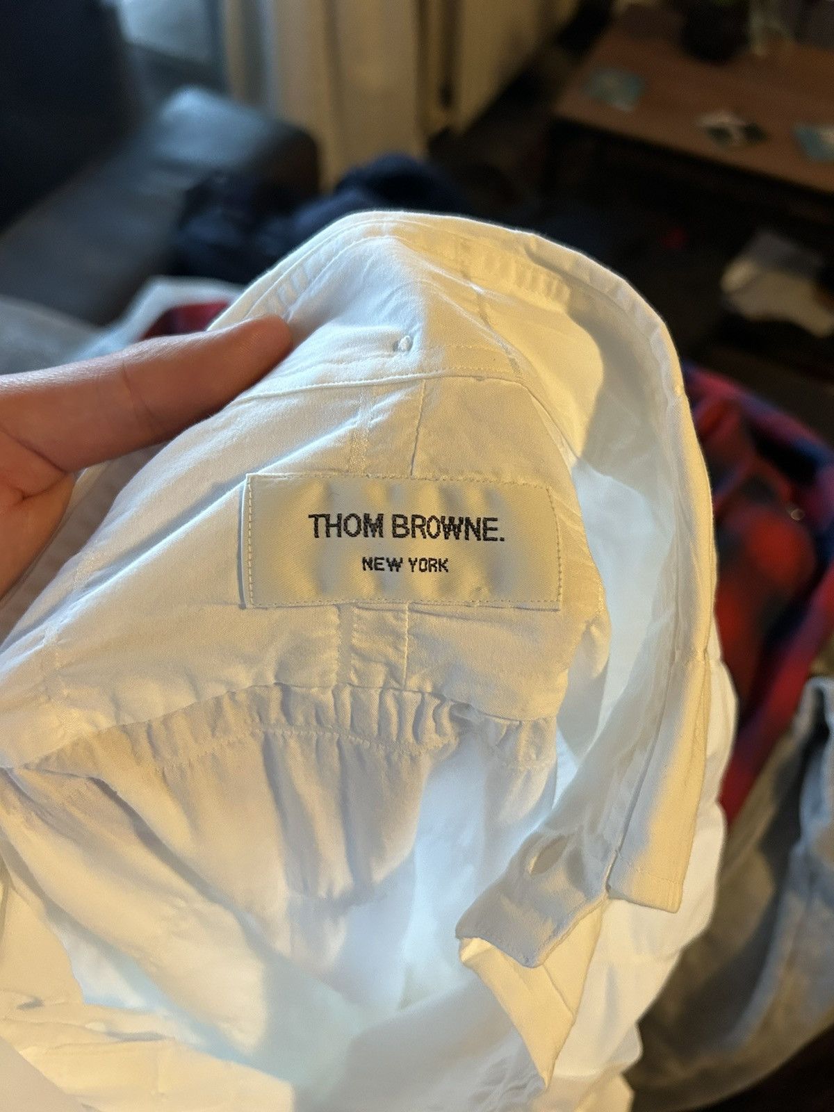 Thom Browne Thom Browne White Quilted Cotton Shirt Size US M / EU 48-50 / 2 - 11 Thumbnail
