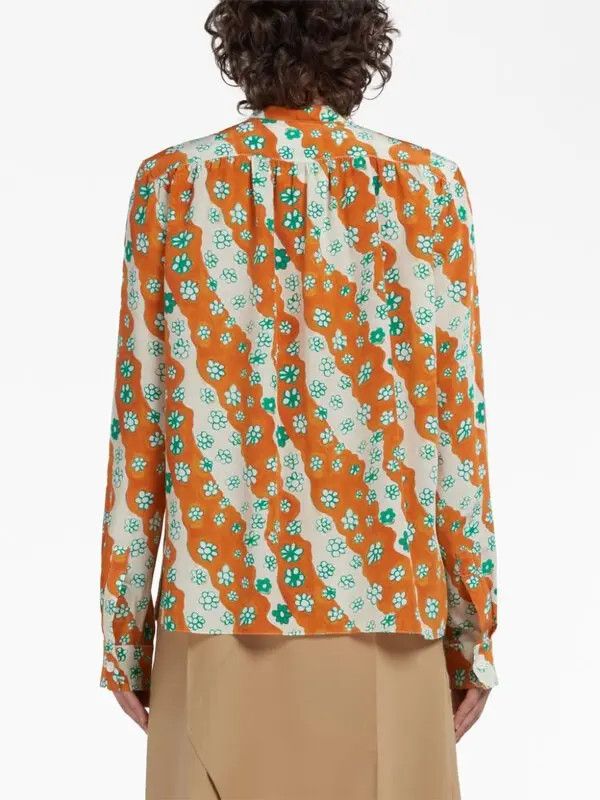 Marni o1y1125 Floral Shirt in Multicolor Size L / US 10 / IT 46 - 3 Thumbnail