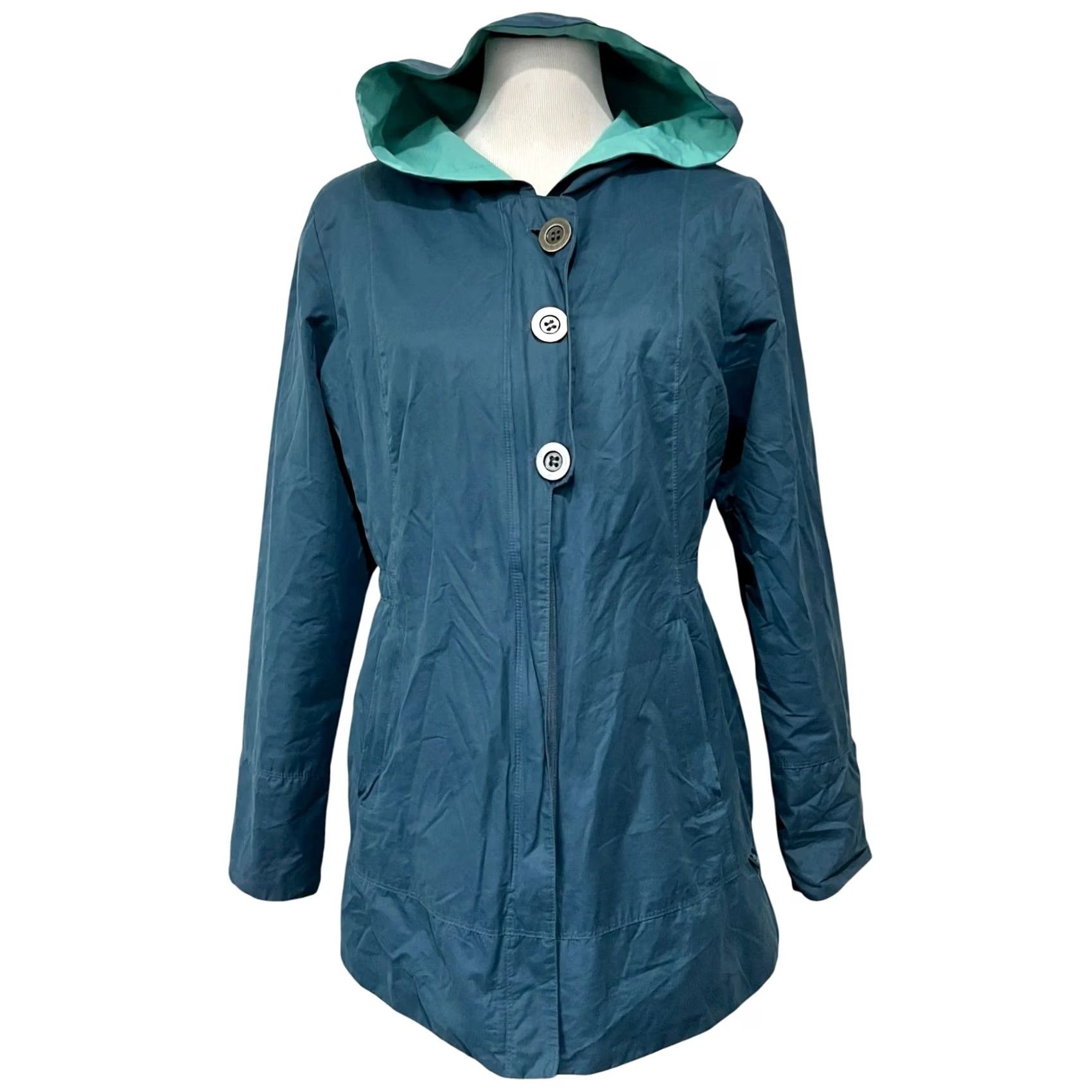 Prana prAna Abby Lightweight Windbreaker Jacket Blue Teal M Hooded Lined Zip Pocketed Windbreaker Womens Size M / US 6-8 / IT 42-44 - 2 Thumbnail