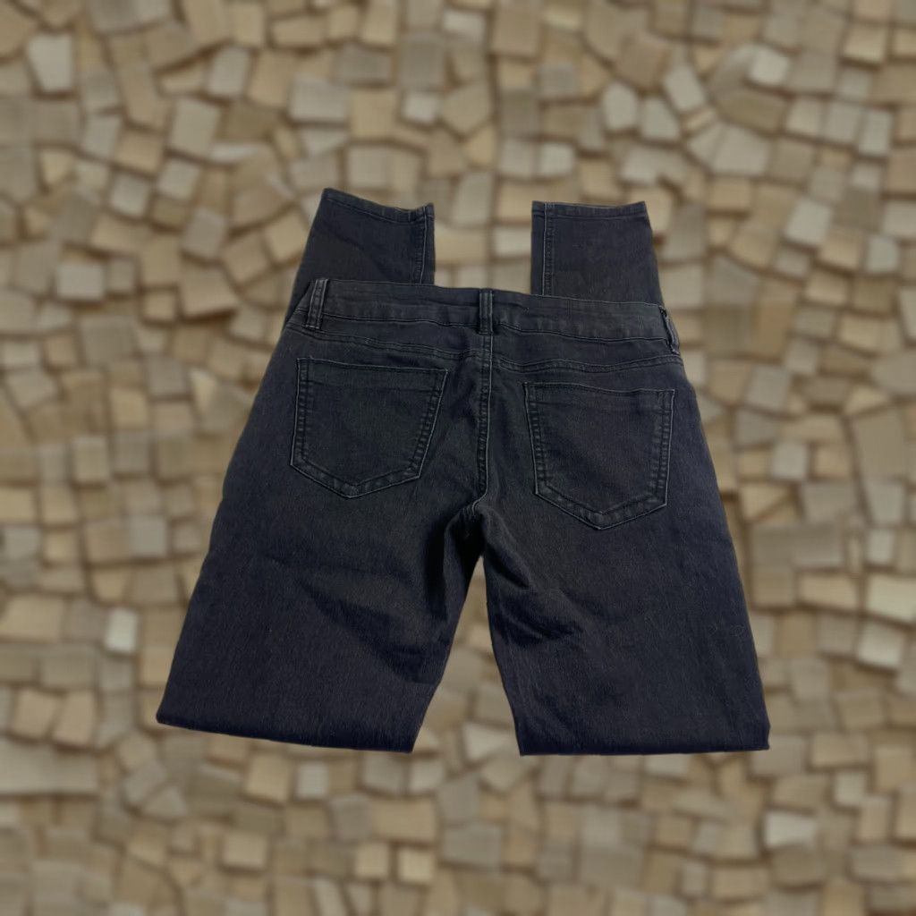 Vintage Bongo Jeans Women's Size 5 Black Denim Skinny Leg Pants Pockets Dark Wash Pocket Jeans Size 29" - 1 Thumbnail