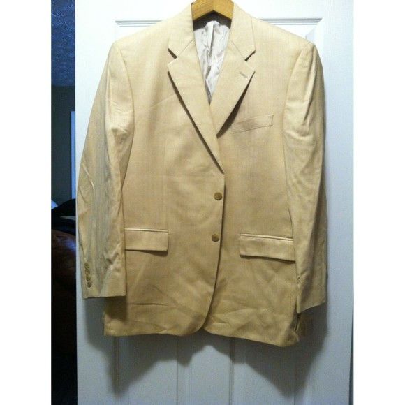 Ralph Lauren RALPH LAUREN MEN'S BEIGE 52%SILK 48%WOOL SPORT COAT SIZE:44R Size 44R - 3 Thumbnail