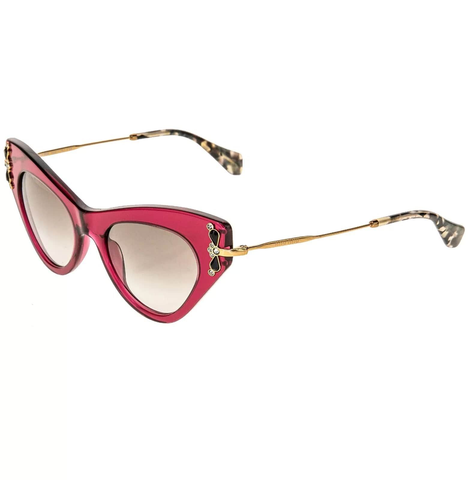 Miu Miu MIU MIU Glow 04P MU04PS Pink Gold Jewel Geometric Sunglasses Size ONE SIZE - 8 Thumbnail