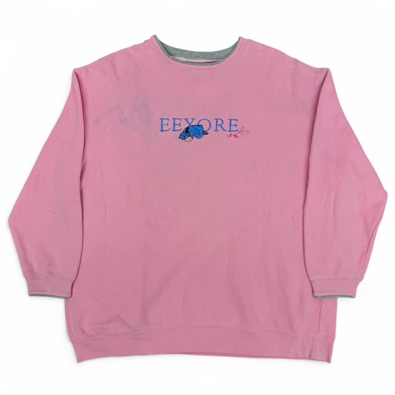 Disney 90s Disney Eeyore Green & Pink Crewneck Sweatshirt XL & XXL Size XL / US 12-14 / IT 48-50 - 1 Thumbnail
