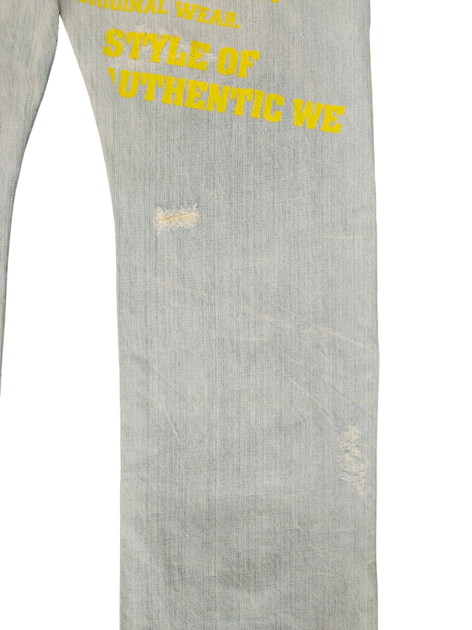 Hysteric Glamour × Undercover Japanese Brand CL Printed Distress Faded Denim Jeans Size US 31 - 4 Thumbnail