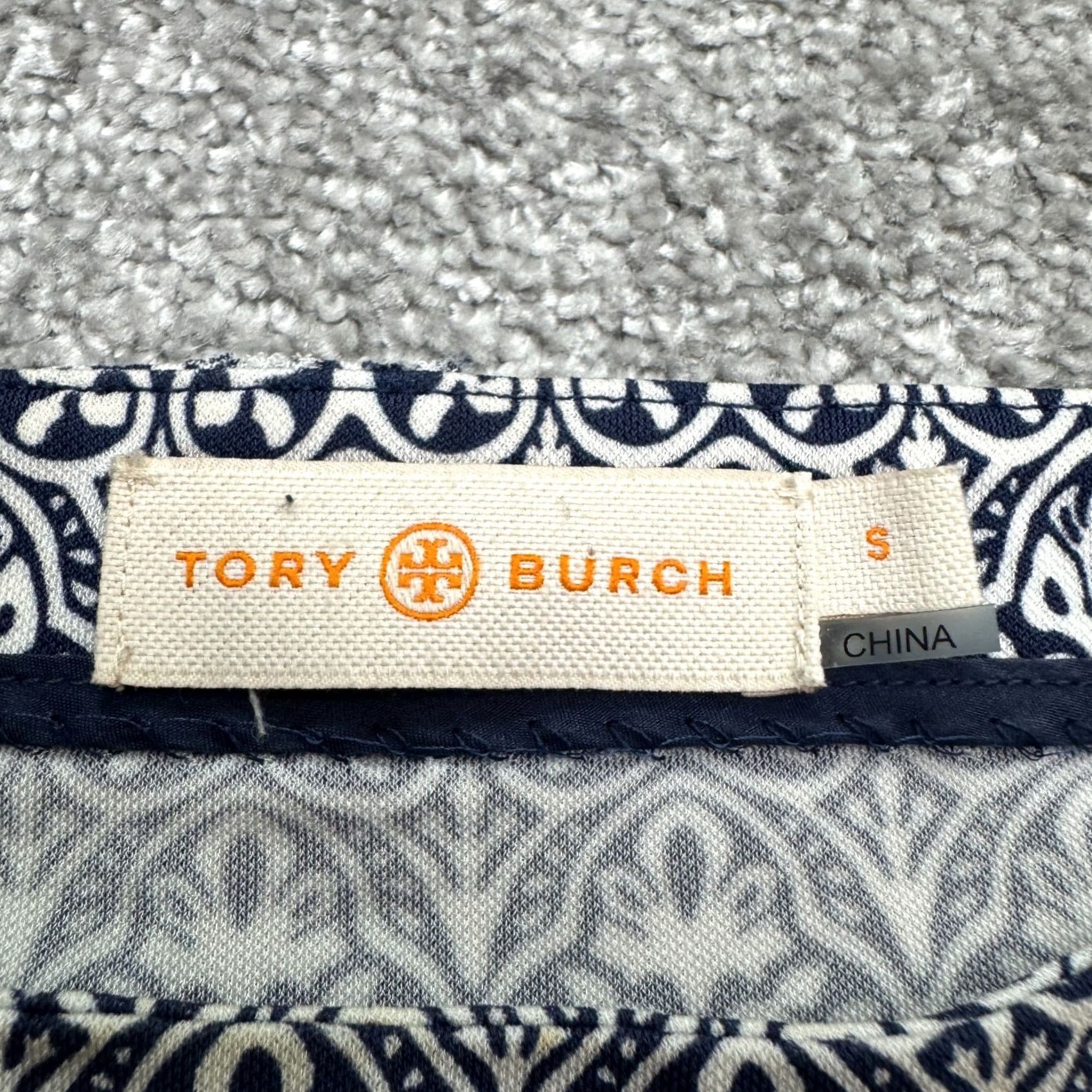 Tory Burch VINTAGE? (No) Tory Burch Geometric Boat Neck Mini Dress Womens Small Navy White Cap Sleeve Shirt? Size S / US 4 / IT 40 - 7 Thumbnail