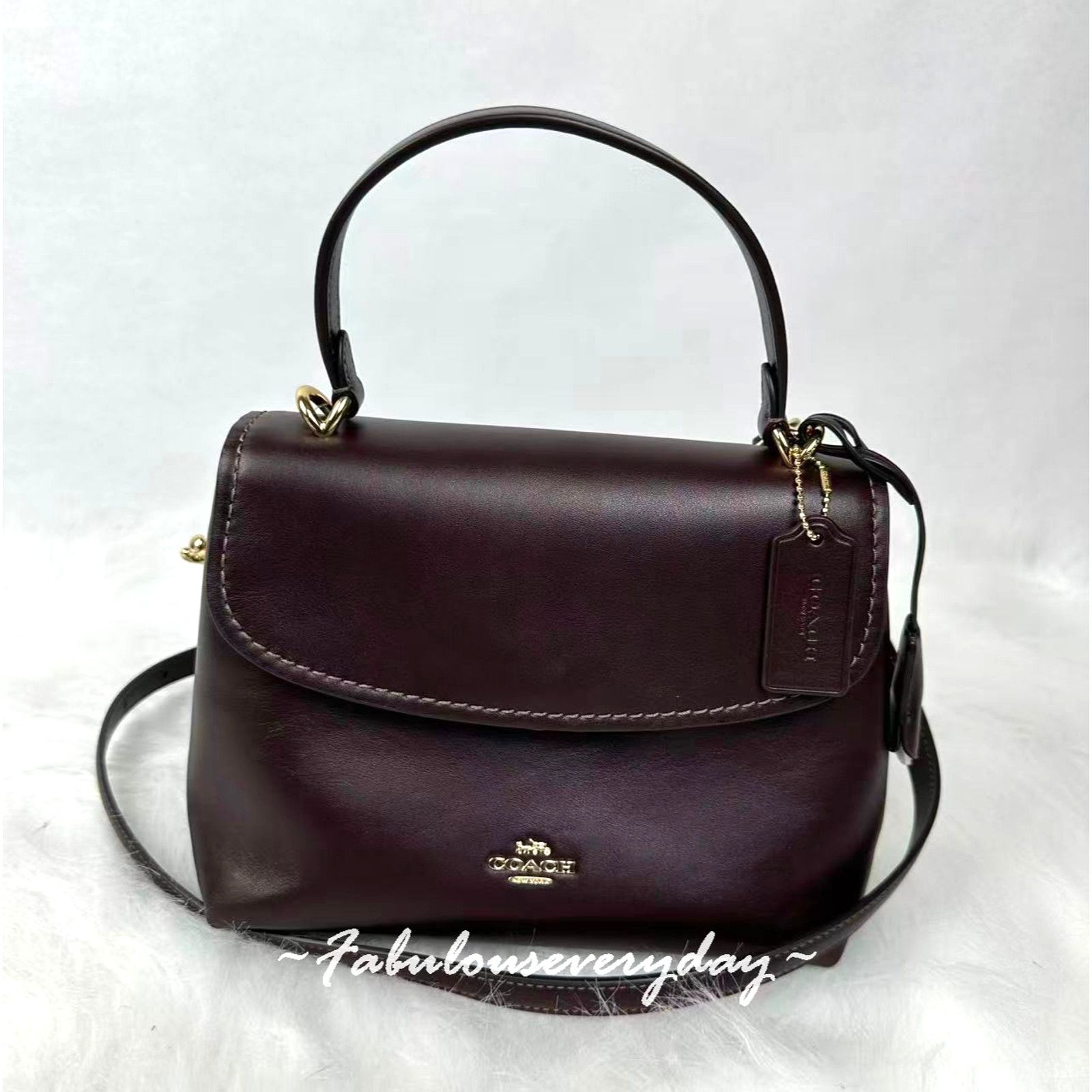 Coach Coach Emory Top Handle Bag Crossbody Leather/Gold/Espresso | Grailed