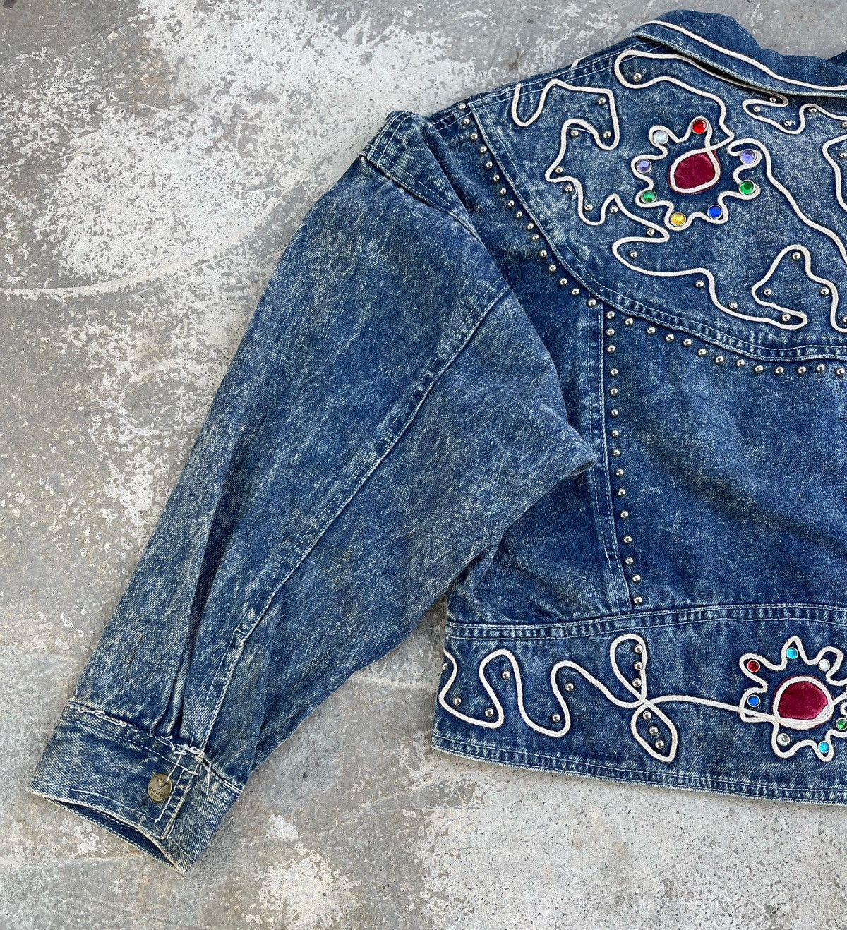 Japanese Brand 🔥Vintage Kong Loon Studded Crop Denim Jacket Kapital Style Size S / US 4 / IT 40 - 11 Thumbnail