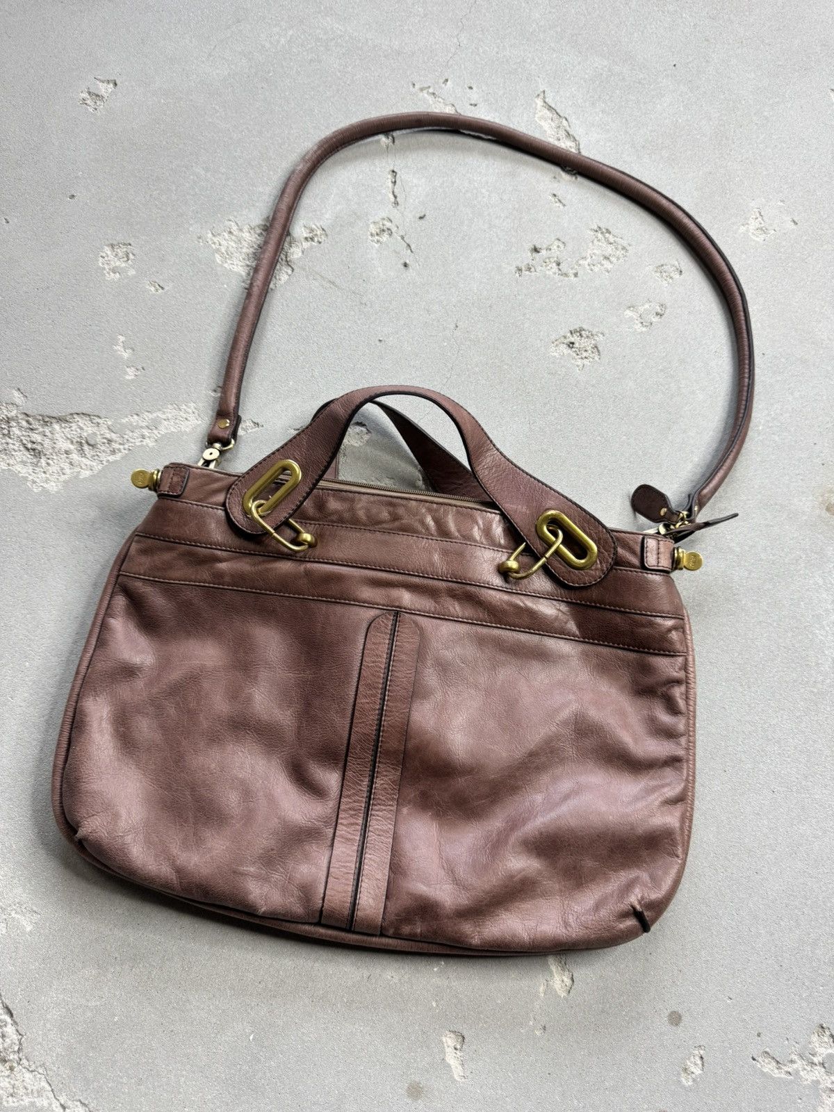 バッグ Vintage Chloe Leather Shoulder Bag y2k Chloe Ethel 2way Handbag Black Leather Shoulder Bag 01-13-56