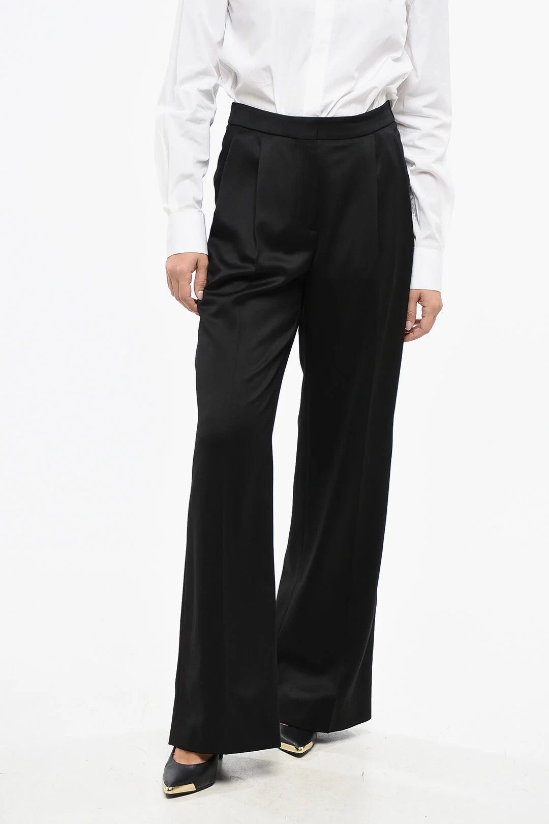 Givenchy og1mm0326 Wool Palazzo Pant in Black Size 27" / US 4 / IT 40 - 1 Thumbnail