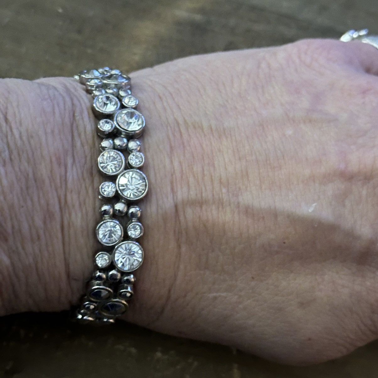 Other Vintage silver tone rhinestone bracelet Size ONE SIZE - 3 Thumbnail