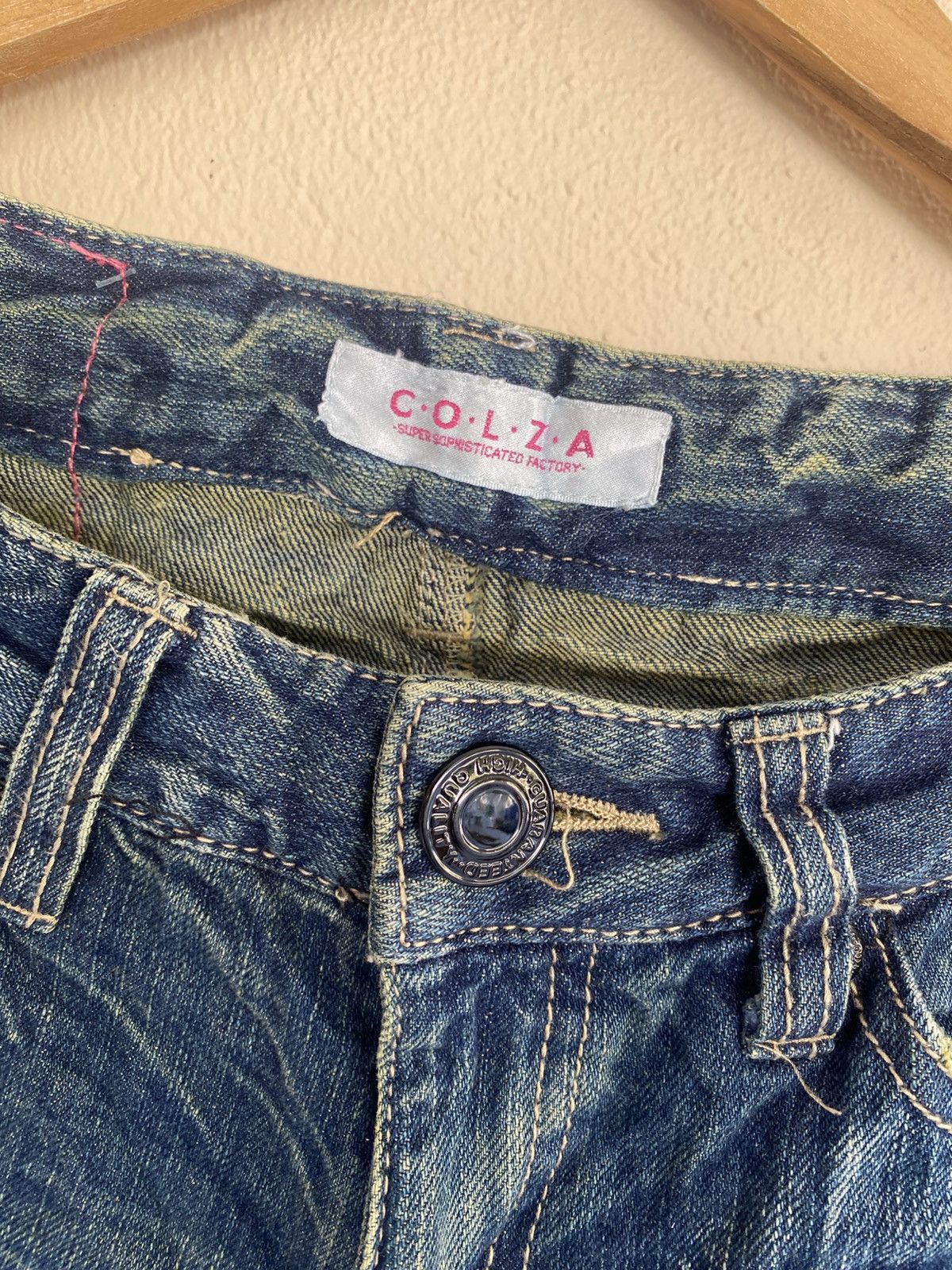 Japanese Brand COLZA 2000s Patchwork Distressed Denim Size 30" / US 8 / IT 44 - 10 Thumbnail