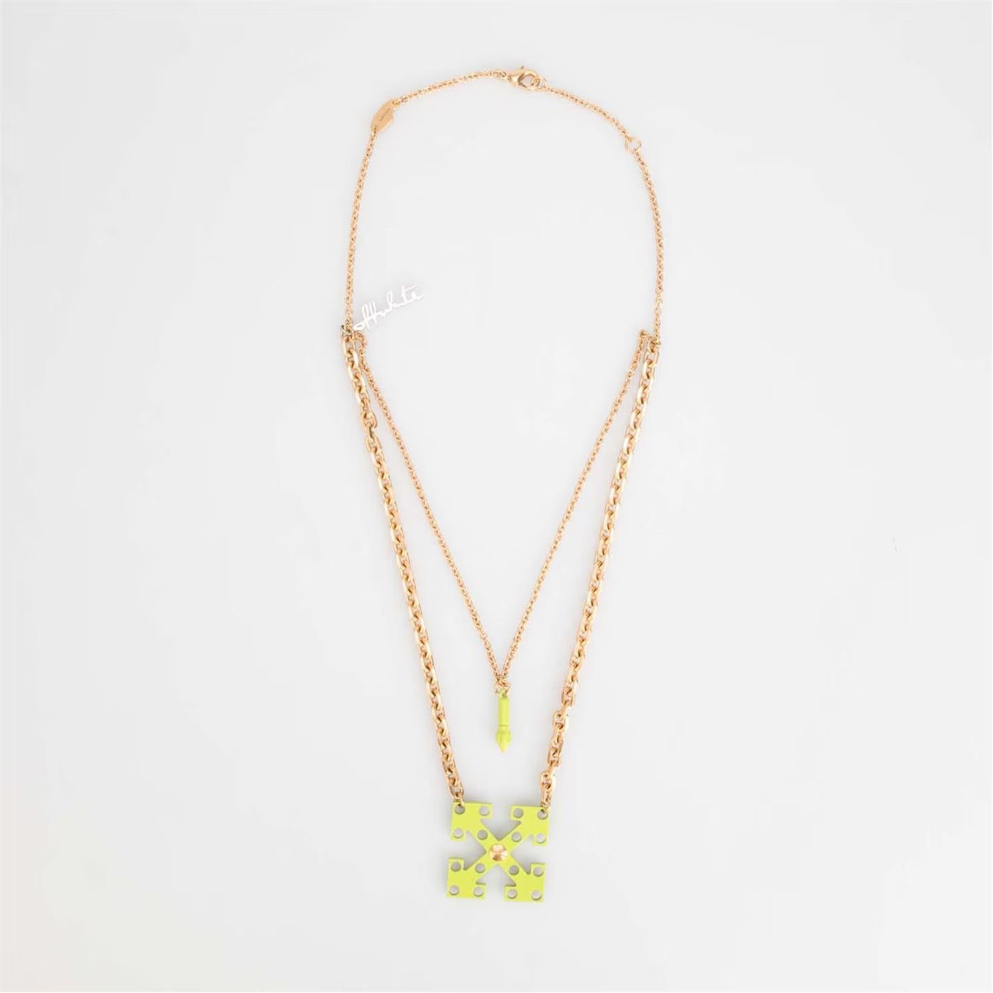 Off-White o1g2r1mq0225 Size: OS / Arrow Play Double Necklace in Gold Size ONE SIZE - 1 Thumbnail