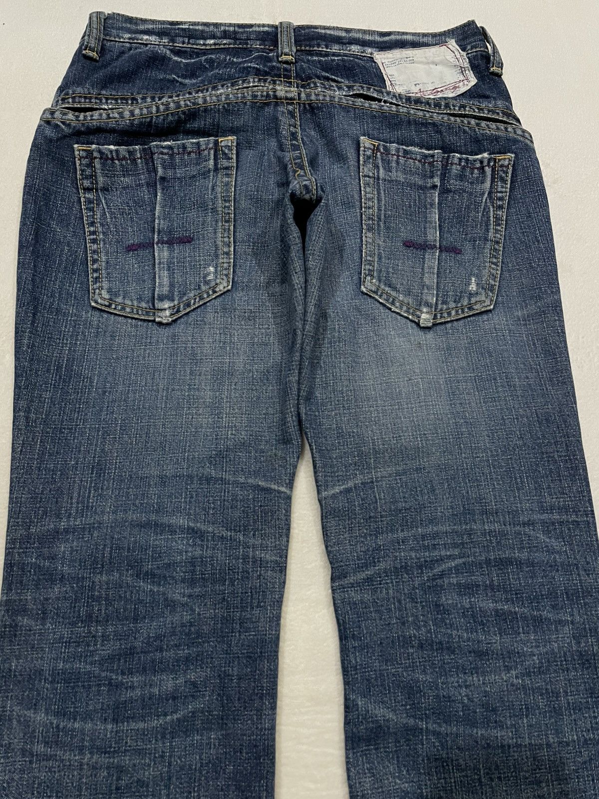Japanese Brand Vintage Japanese Brand Straight Cut Distressed Faded Jeans Size US 30 / EU 46 - 13 Thumbnail