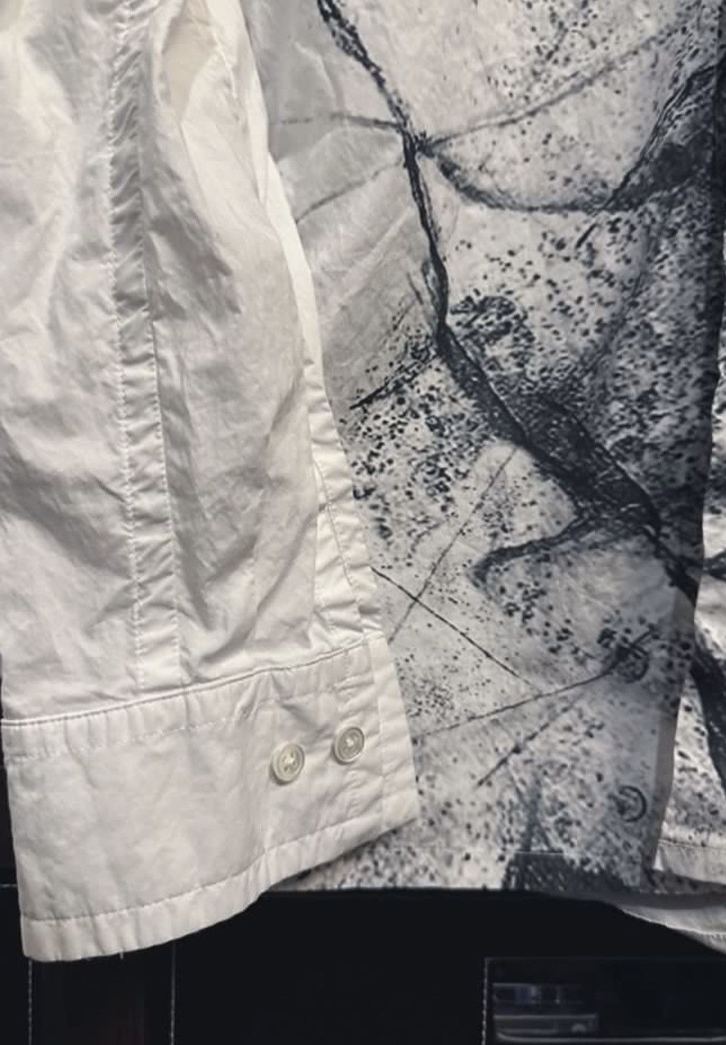 Helmut Lang Vintage Helmut Lang white shirt, with Raw printed pattern, Size US M / EU 48-50 / 2 - 3 Thumbnail