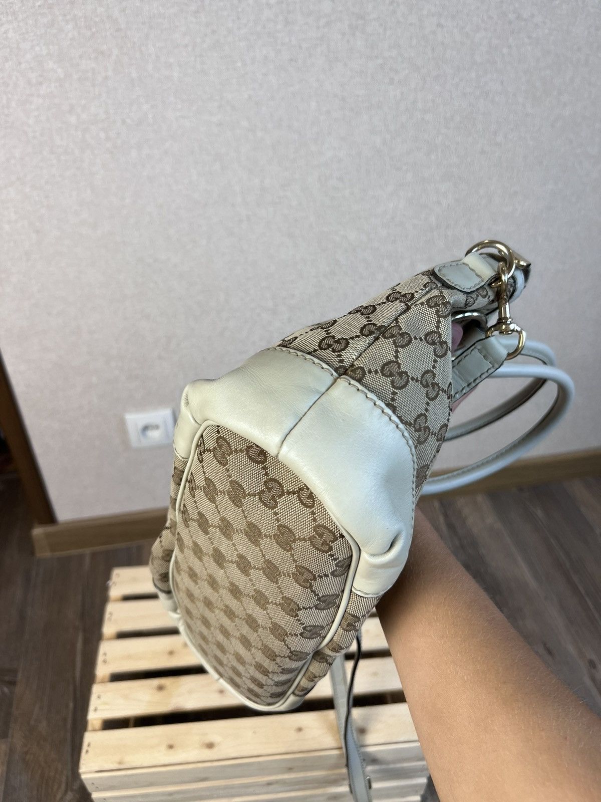 Gucci Gucci GG Canvas/Leather Sukey 2Way Shoulder Bag Beige Size ONE SIZE - 12 Thumbnail