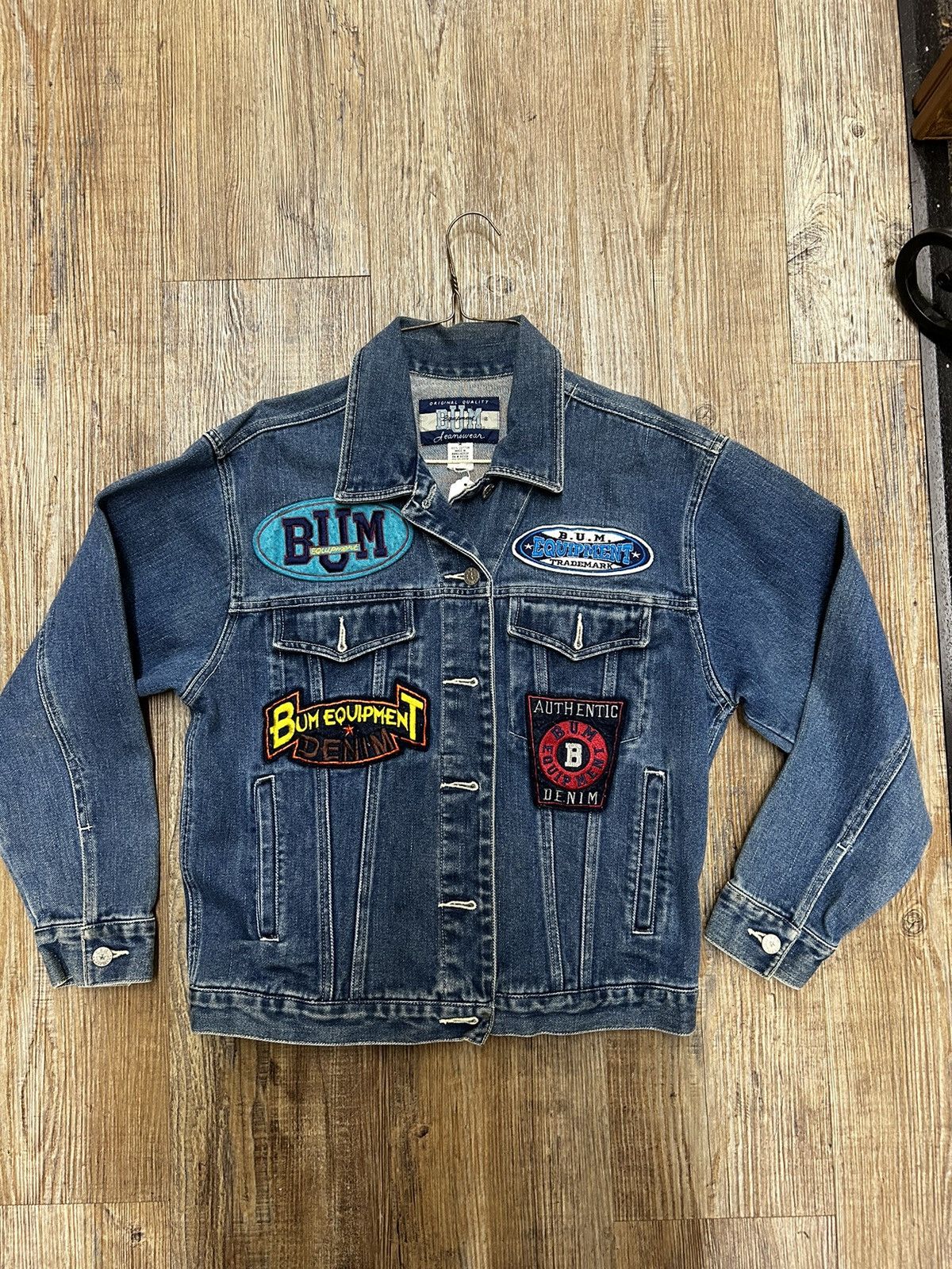 image of B U M Equipment Vintage Bum Denim Jacket in Blue, Men's (Size Medium)