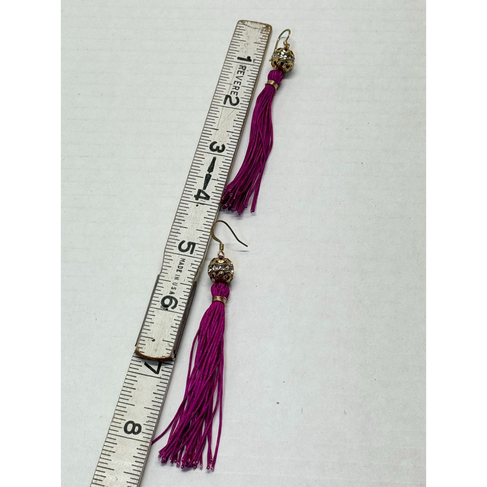 Vintage Vintage pink tassel rhinestone earrings Size ONE SIZE - 5 Thumbnail