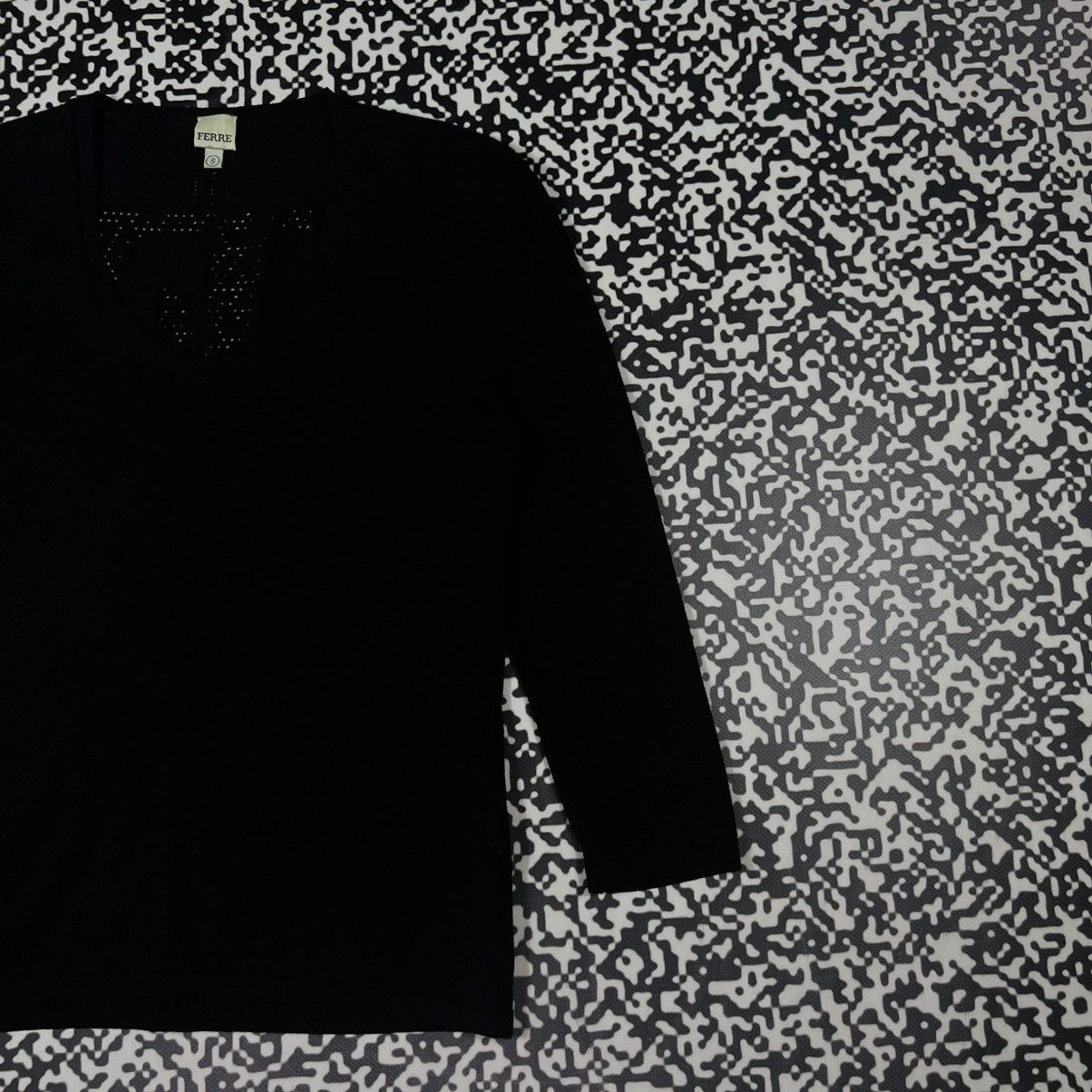 Ferre Vintage Y2K Ferre Gianfranco Luxury Big Logo Mesh Sweater Size S / US 4 / IT 40 - 5 Thumbnail