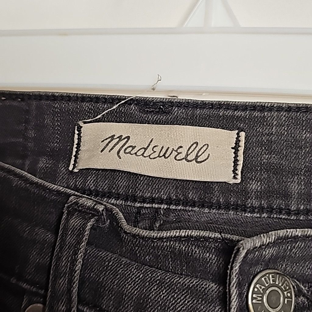Madewell Madewell high rise skinny cropped black raw hem jeans sz 24P Size 24" / US 00 / IT 34 - 4 Thumbnail