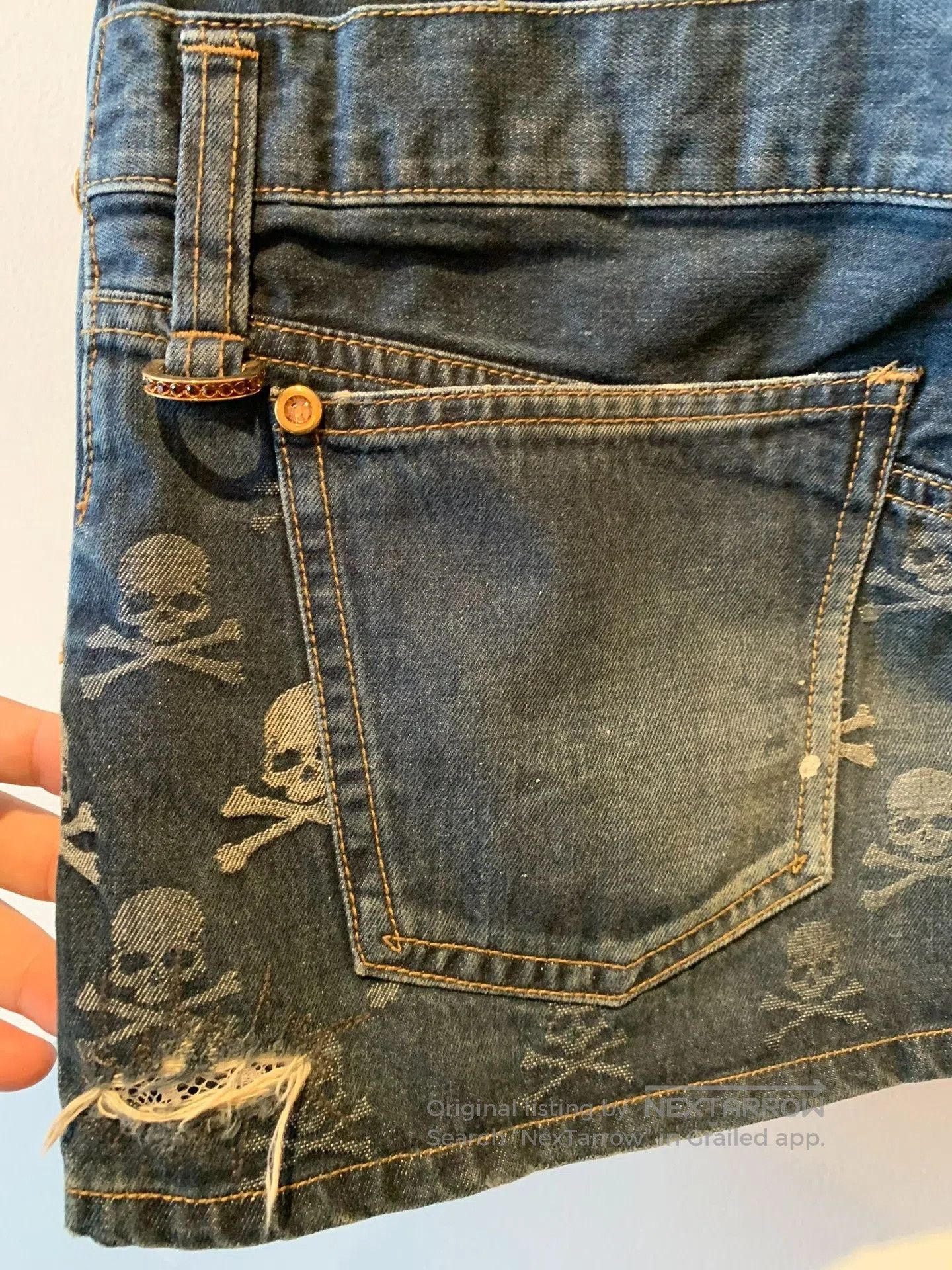 Other blue denim mini skirt with embellishments. Size 23" - 4 Thumbnail