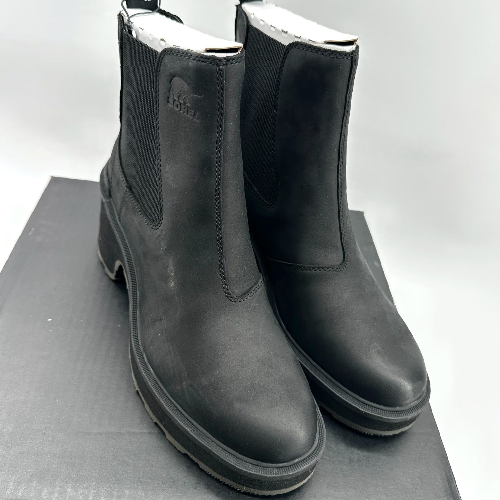 SOREL Sorel Chelsea Boots Black Leather Waterproof Womens Size 9.5 Hi-Line Heel Size US 10 / IT 40 - 7 Thumbnail