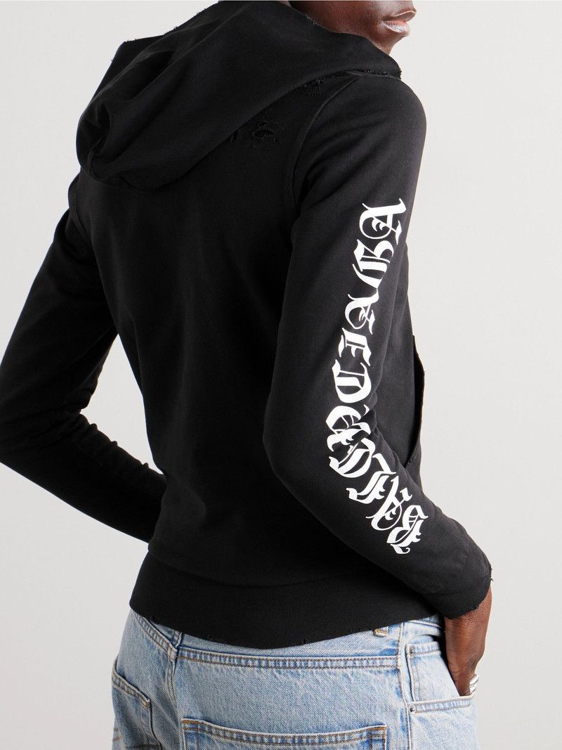 Balenciaga o1tr1nto1125 Gothic Type Zip-Up Hoodie Slim Fit in Black Size S / US 4 / IT 40 - 3 Thumbnail