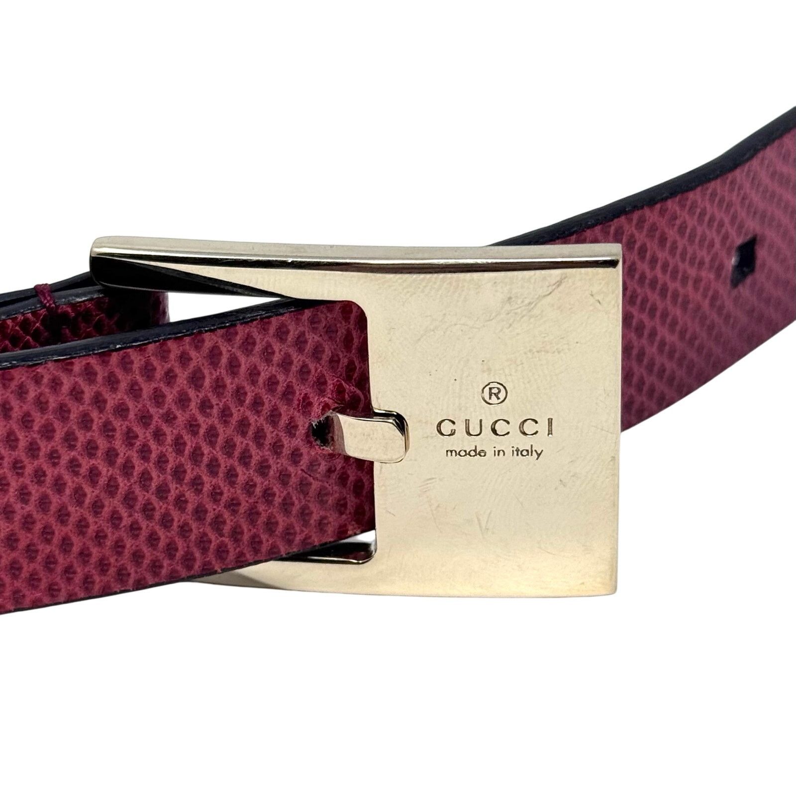 Gucci Gucci Red Lizard Skin Belt Size ONE SIZE - 3 Thumbnail