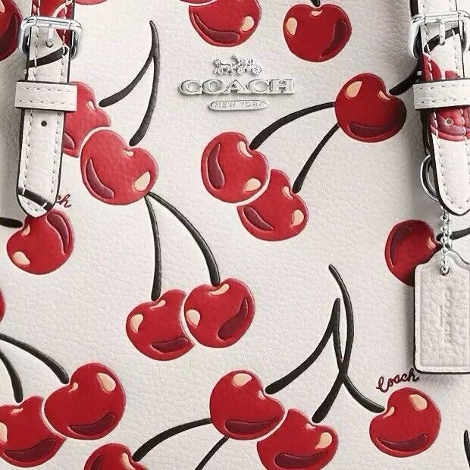 Coach NWT Coach Mollie Tote Bag 25 Crossbody Cherry Leather CY695 Size ONE SIZE - 8 Thumbnail