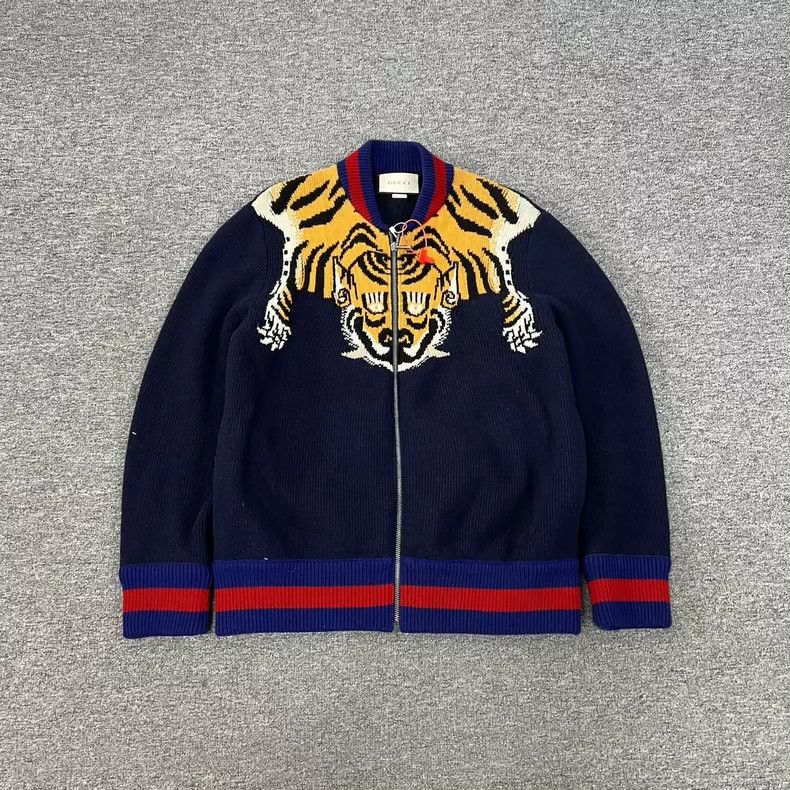 Gucci Gucci Tiger Knitted Baseball Jacket 2504-Nextarrow Size US S / EU 44-46 / 1 - 1 Thumbnail