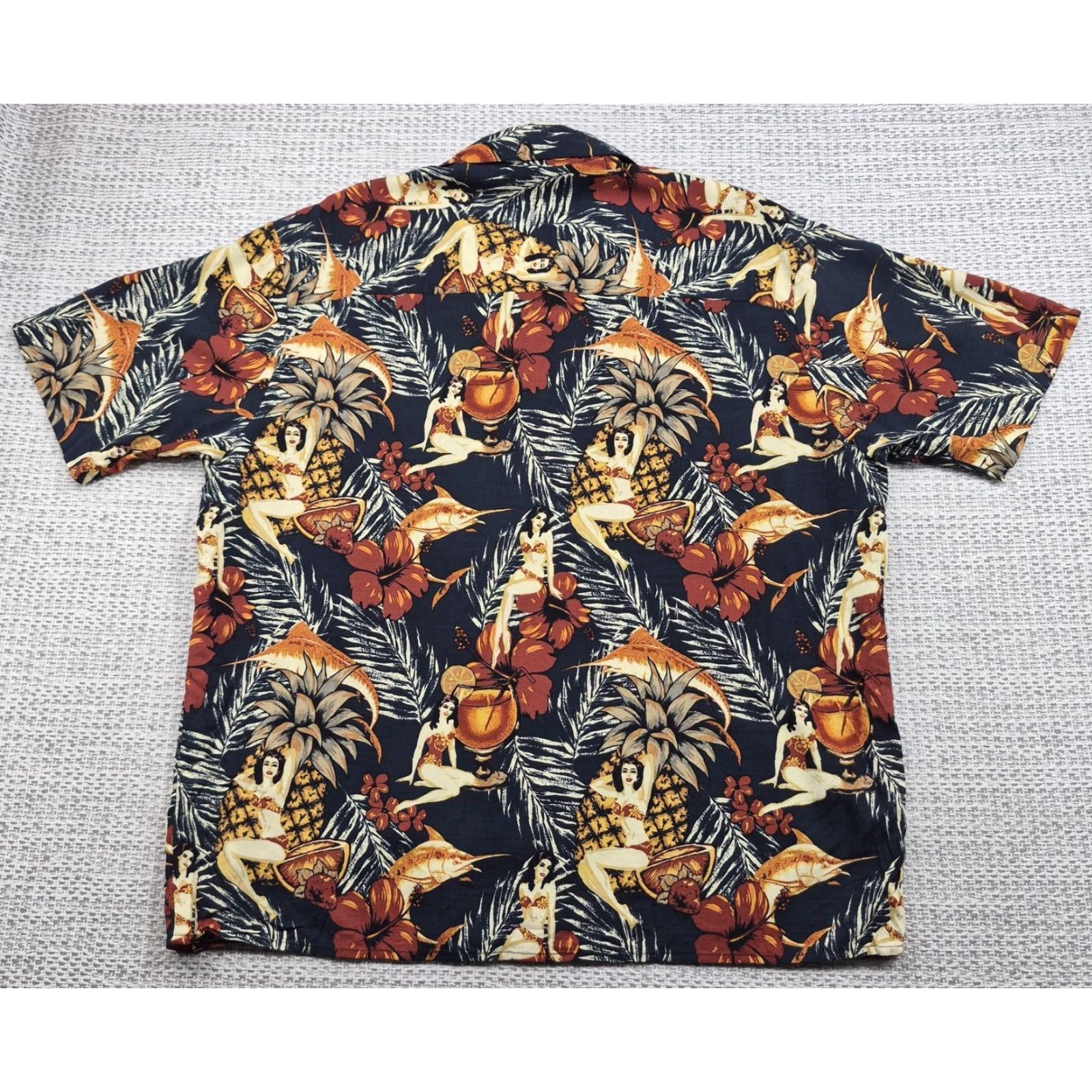 ALOHAS Natural Issue Hawaiian Button Up Shirt Mens Large L Multicolor Short Sleeve Pockets Breathable Casual Beach Tiki Pin-Up Graphic Print 90s Style? Size US L / EU 52-54 / 3 - 5 Thumbnail