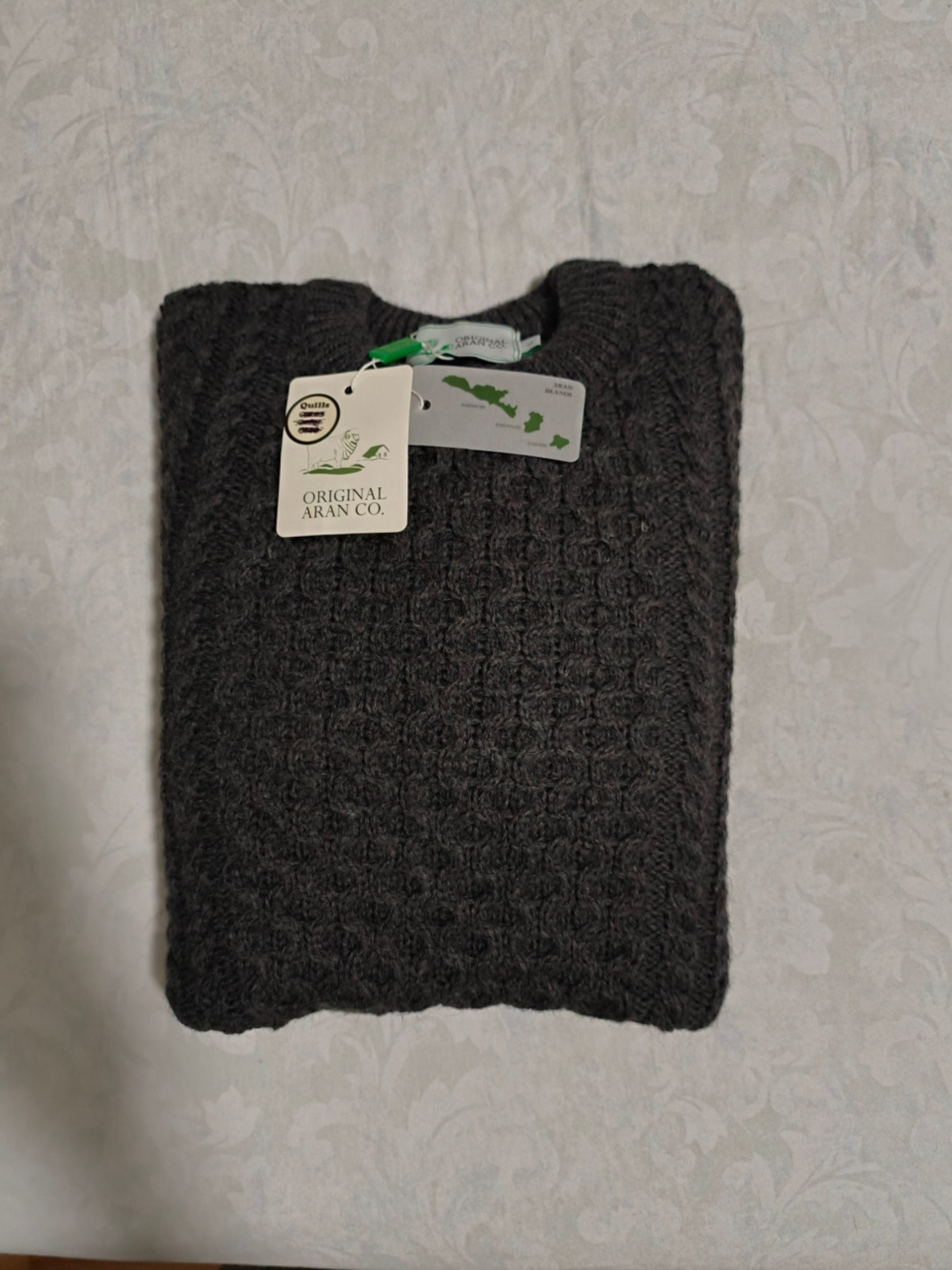 Other Original Aran Co Gray Cable Knit Sweater Size US L / EU 52-54 / 3 - 2 Thumbnail