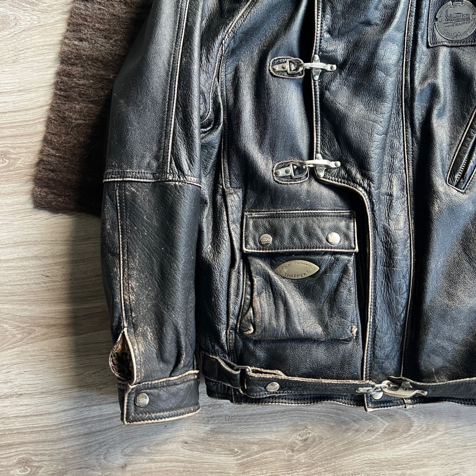 Leather Trapper Leather Vintage Jacket Biker Moto Heavyweight 9774AC Size US M / EU 48-50 / 2 - 5 Thumbnail
