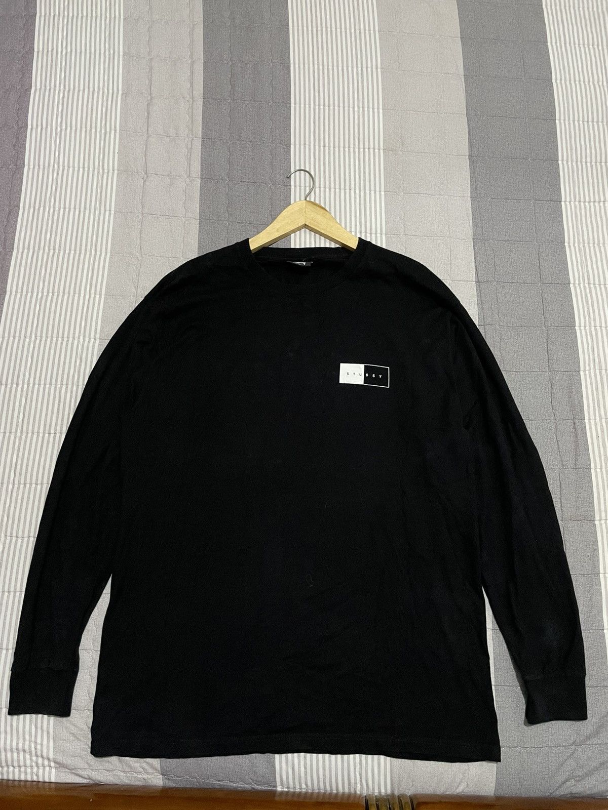 Stussy Stussy lS black big logo Size US XL / EU 56 / 4 - 1 Thumbnail