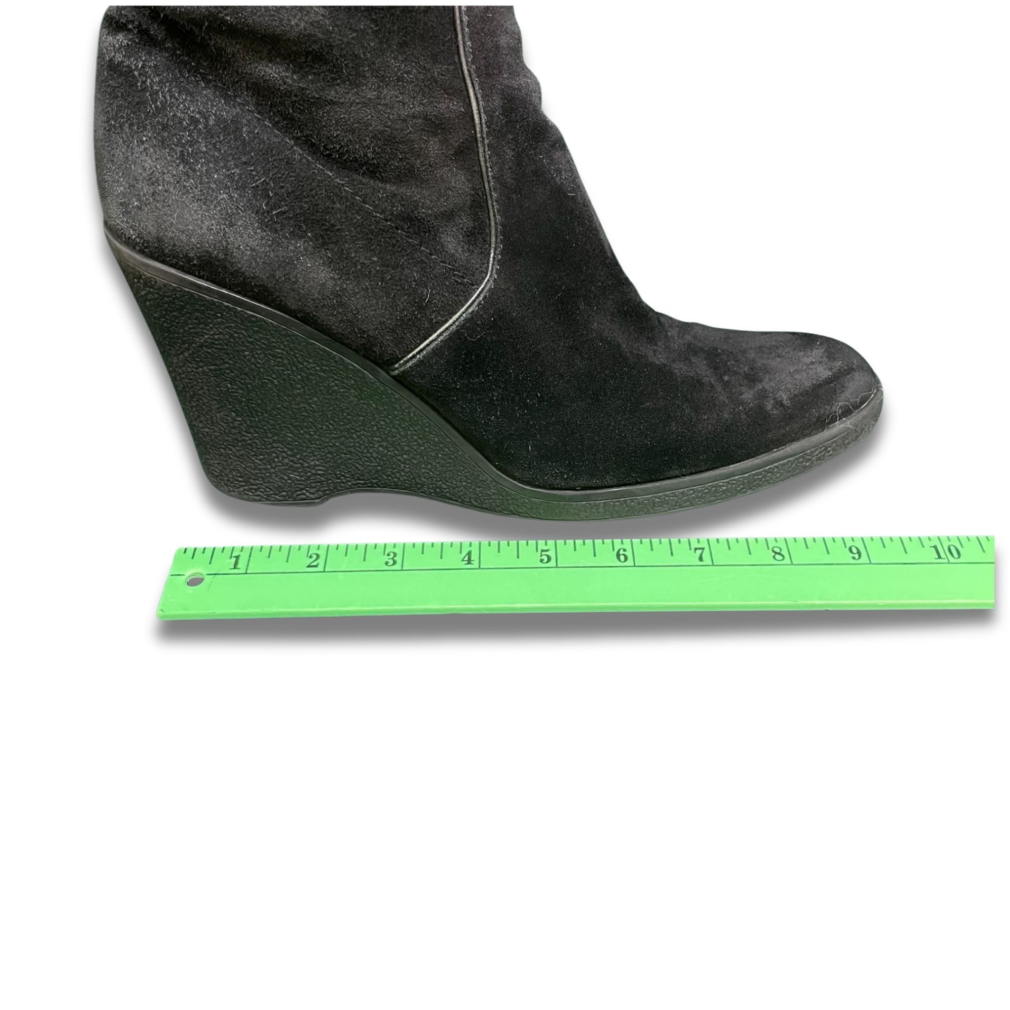 Calvin Klein Calvin Klein Black Suede Tall Wedge Boots Women’s Size 6.5 W Size US 6.5 / IT 36.5 - 13 Thumbnail