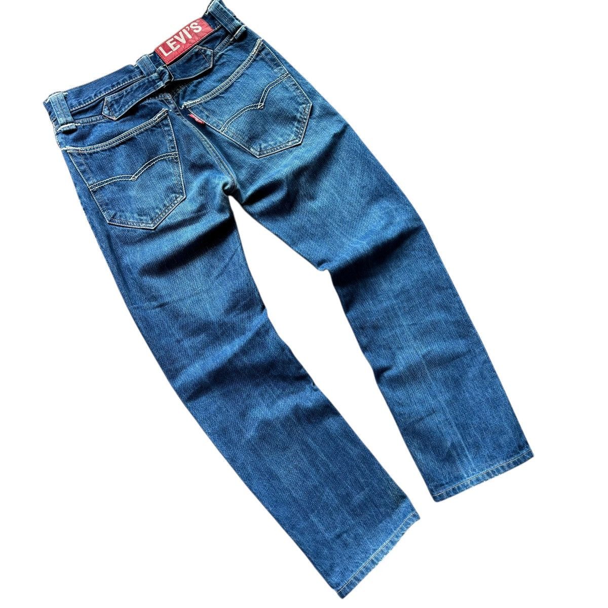 Levi's INSANE 1 of 1 Red Tab Levi’s engineered jeans buckleback y2k Size US 31 - 4 Thumbnail
