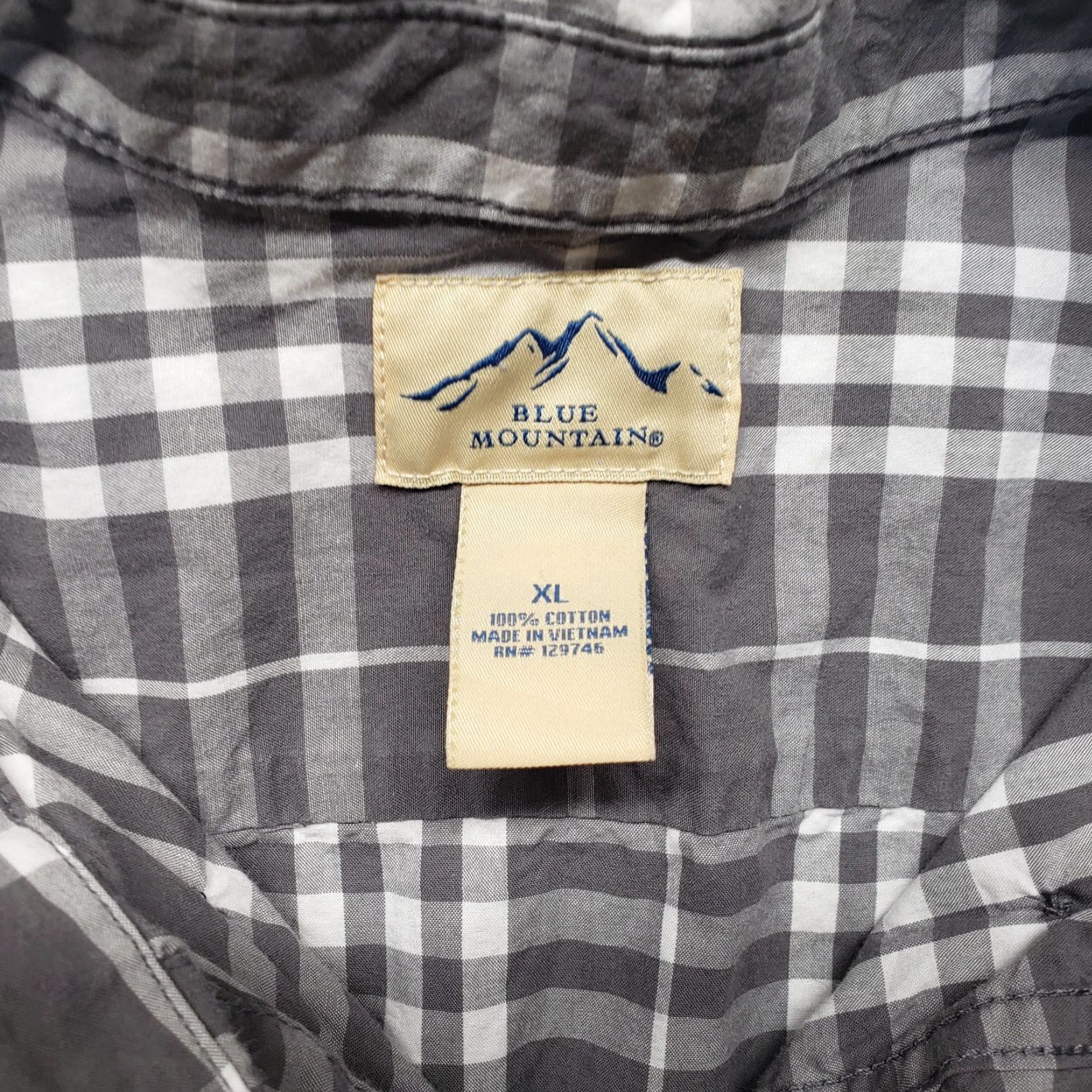 The Mountain Blue Mountain Shirt Button-Up Plaid Long Sleeve Gray XL Men's Size US XL / EU 56 / 4 - 3 Thumbnail