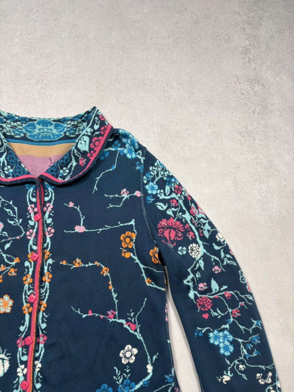 Vintage Ivko Floral Jacquard Knit Cardigan Button Up Boho Art Rare L Size L / US 10 / IT 46 - 3 Thumbnail