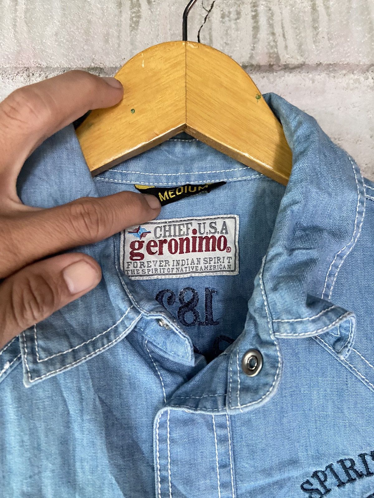 If Six Was Nine CHIEF U.S.A WORKSHIRT APACHE GERONIMO Size US M / EU 48-50 / 2 - 7 Thumbnail