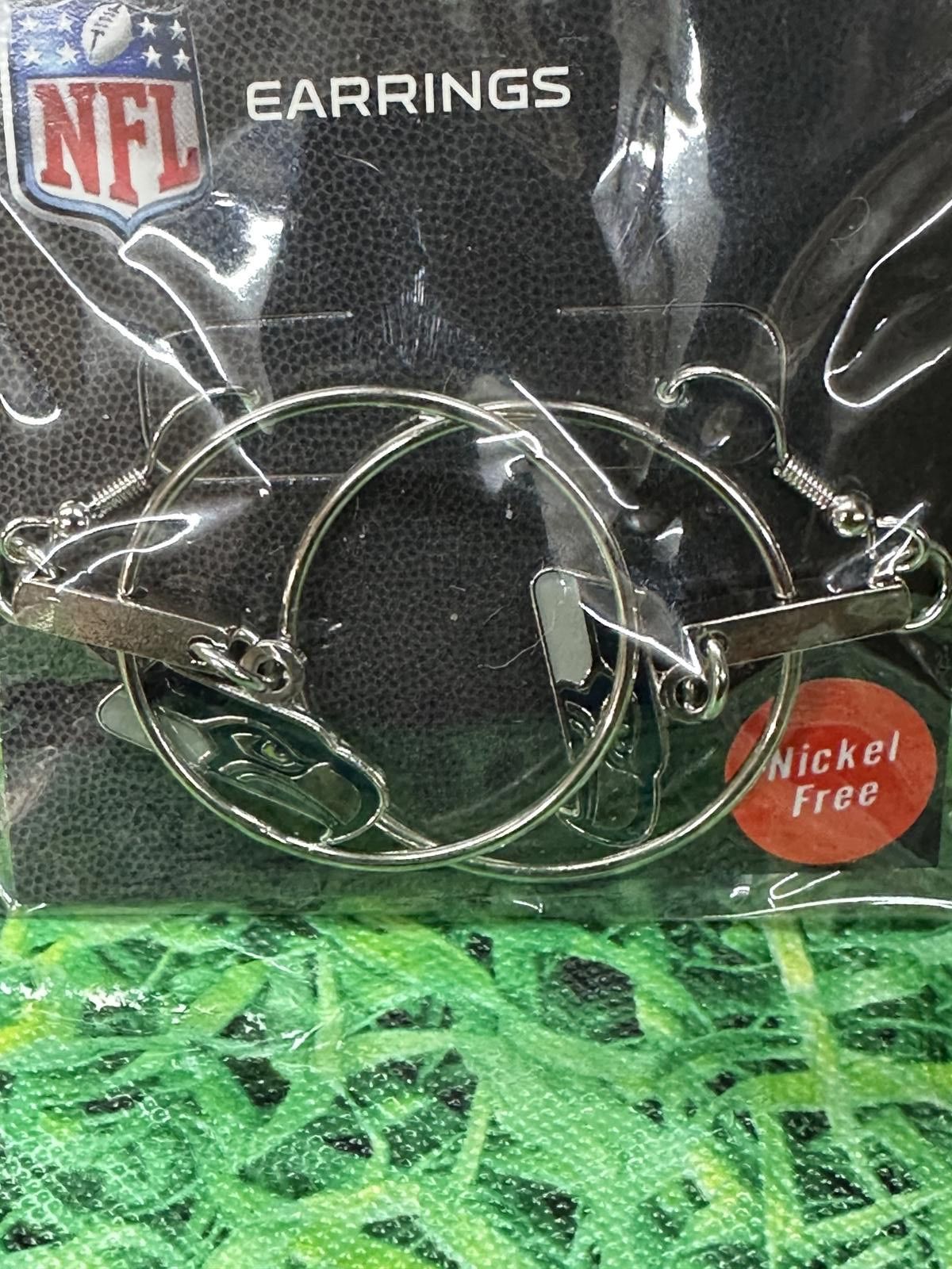 NFL Seattle Seahawks Dangle Earrings NFL NEW Size ONE SIZE - 1 Thumbnail