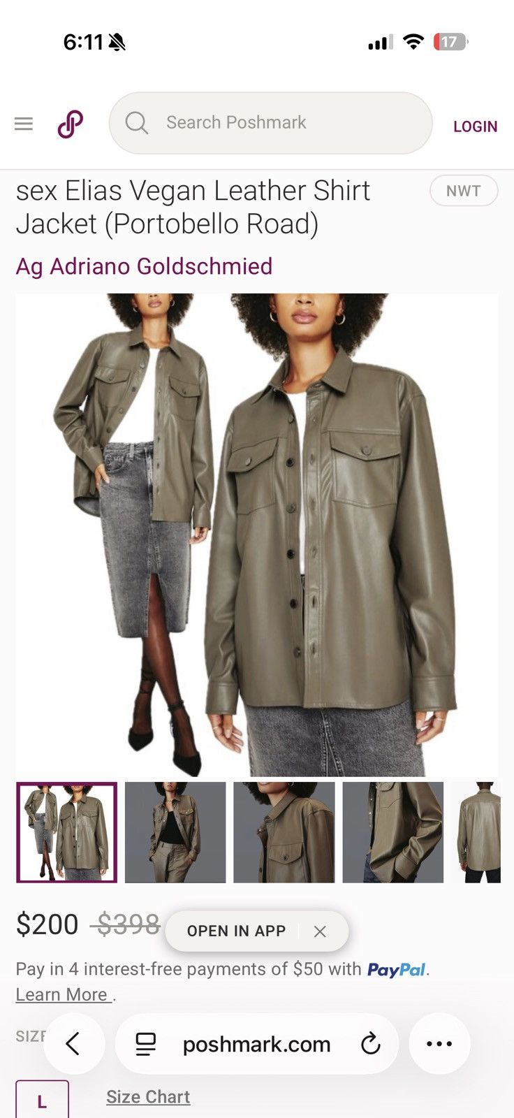 AG Adriano Goldschmied AG Adriano Goldschmied Elias LeatherJacket (Portobello Road) Size M / US 6-8 / IT 42-44 - 6 Thumbnail