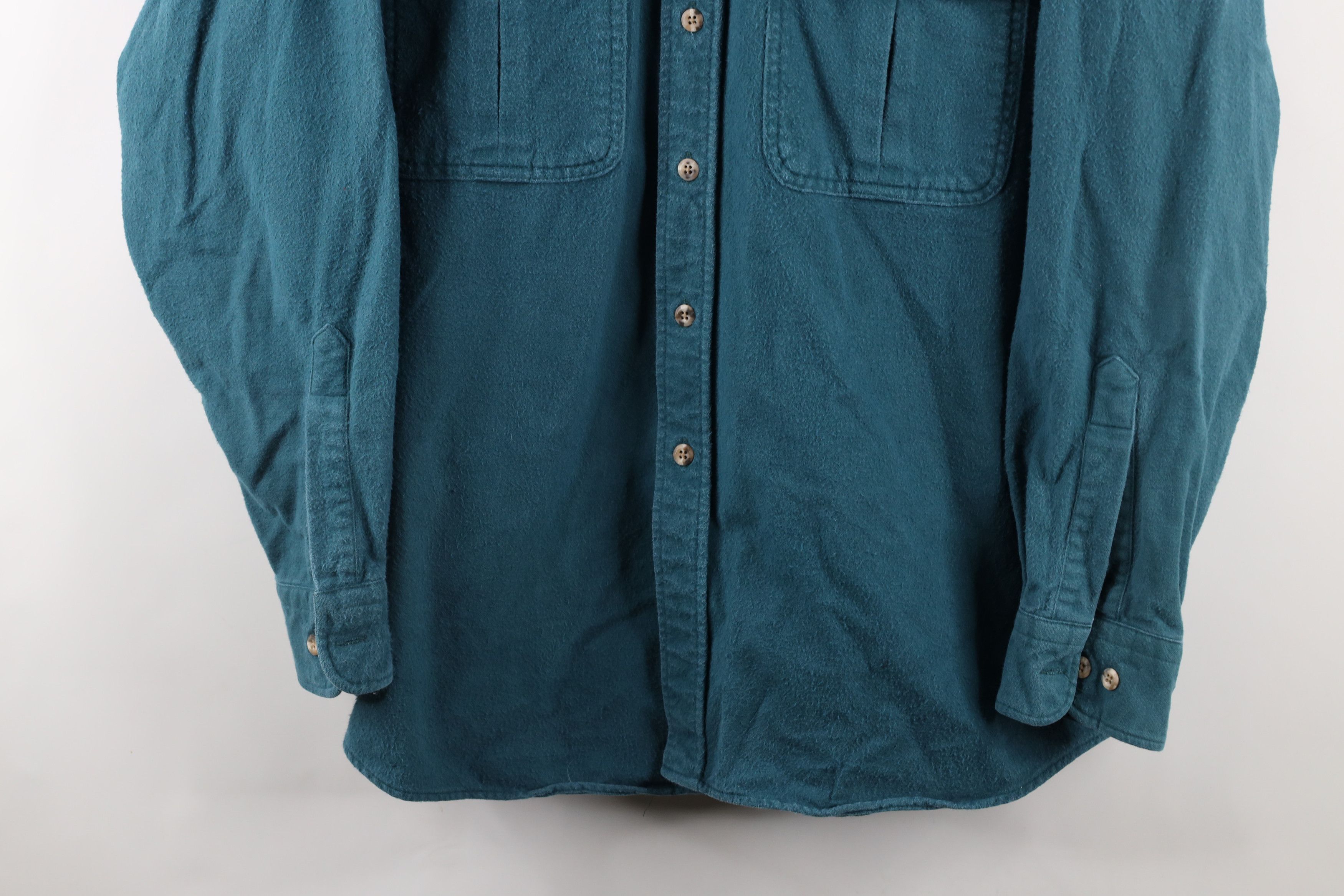 Vintage Vintage 90s Streetwear Heavyweight Cloth Button Shirt Teal Size US XL / EU 56 / 4 - 3 Thumbnail