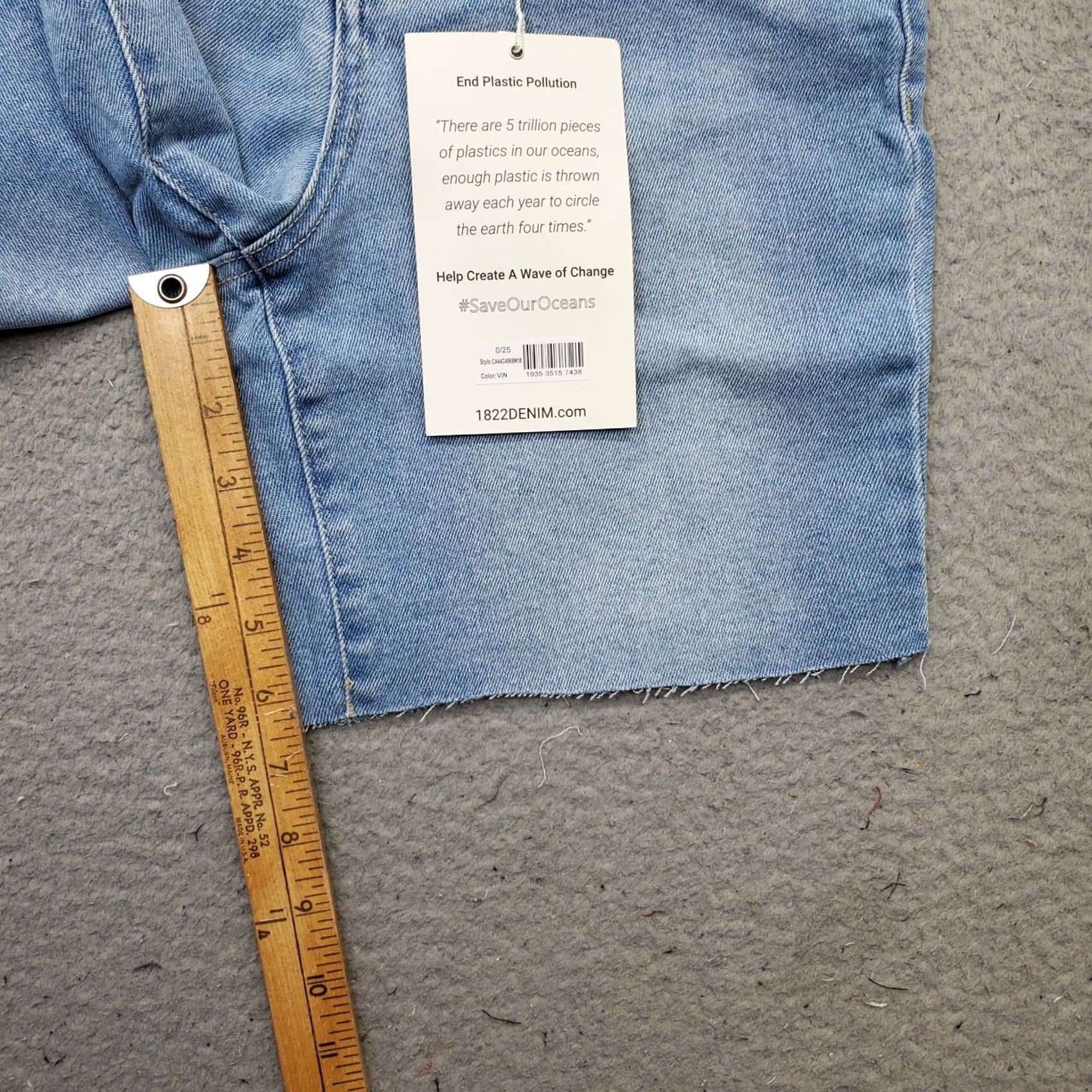 Vintage 1822 Denim Womens Size 0 Blue Mid Thigh Shorts Distressed High Rise Bermuda Stretch Denim Shorts Size 25" / US 0 / IT 36 - 4 Thumbnail