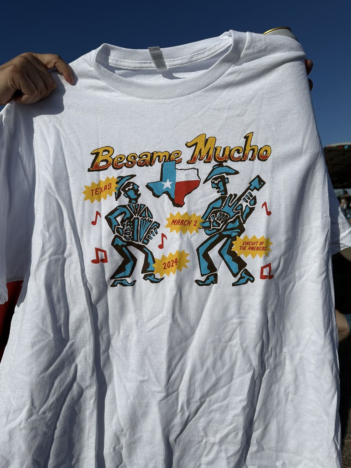 image of Band Tees Besame Mucho Merch in White, Men's (Size Large)