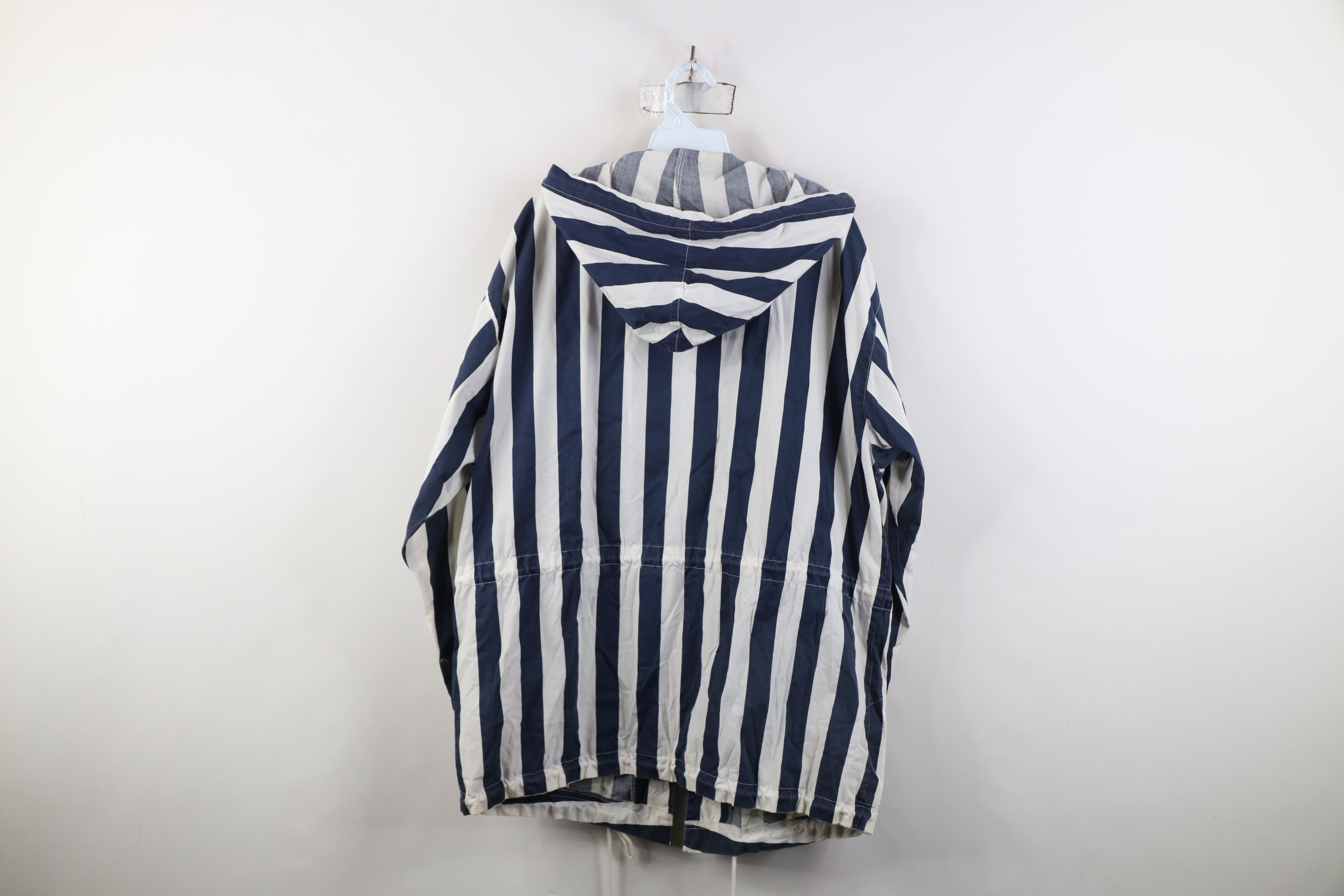 Vintage Vintage 90s Streetwear Striped Baggy Hooded Parka Jacket Size M / US 6-8 / IT 42-44 - 13 Thumbnail