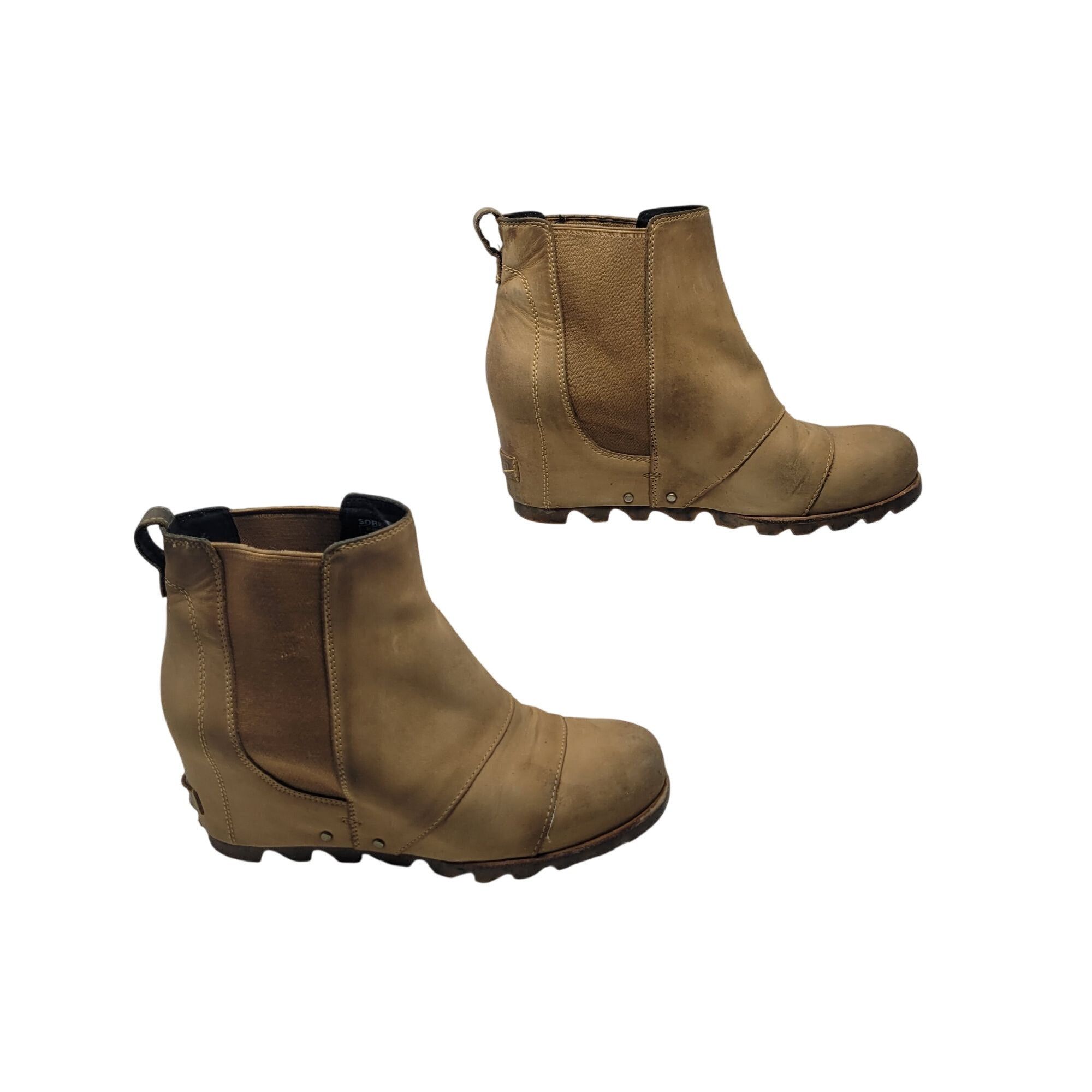 SOREL Sorel Womens Leather Lea Wedge Booties Elk Curry Sz 9.5 Mad Size US 9.5 / IT 39.5 - 5 Thumbnail