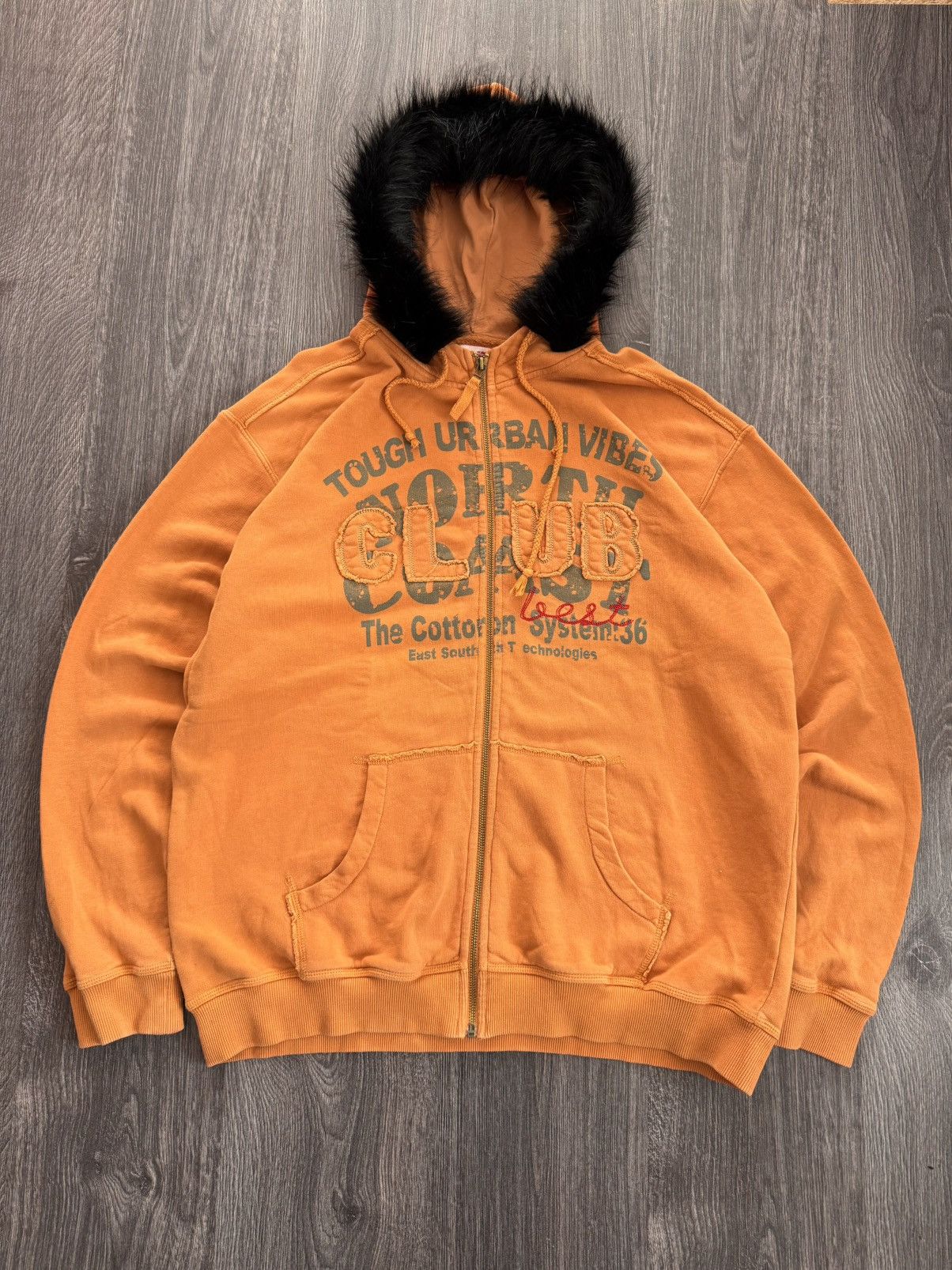 Vintage Y2K Vintage Orange Fur Zip Hoodie Size US XL / EU 56 / 4 - 1 Thumbnail