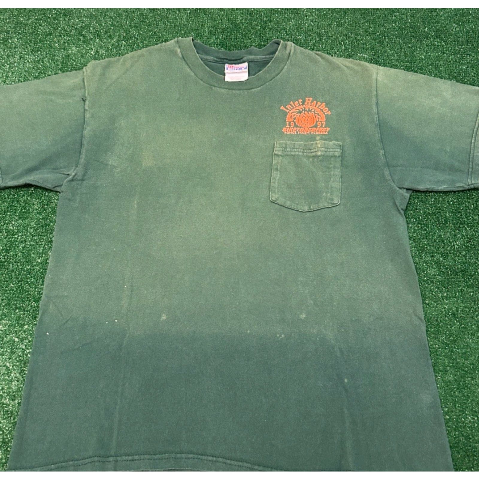 Vintage VINTAGE 90s Ponce Inlet Florida Bike Week Biketober 1997 VTG Shirt Mens L Biker Shirt Green Mens L Size US L / EU 52-54 / 3 - 2 Thumbnail