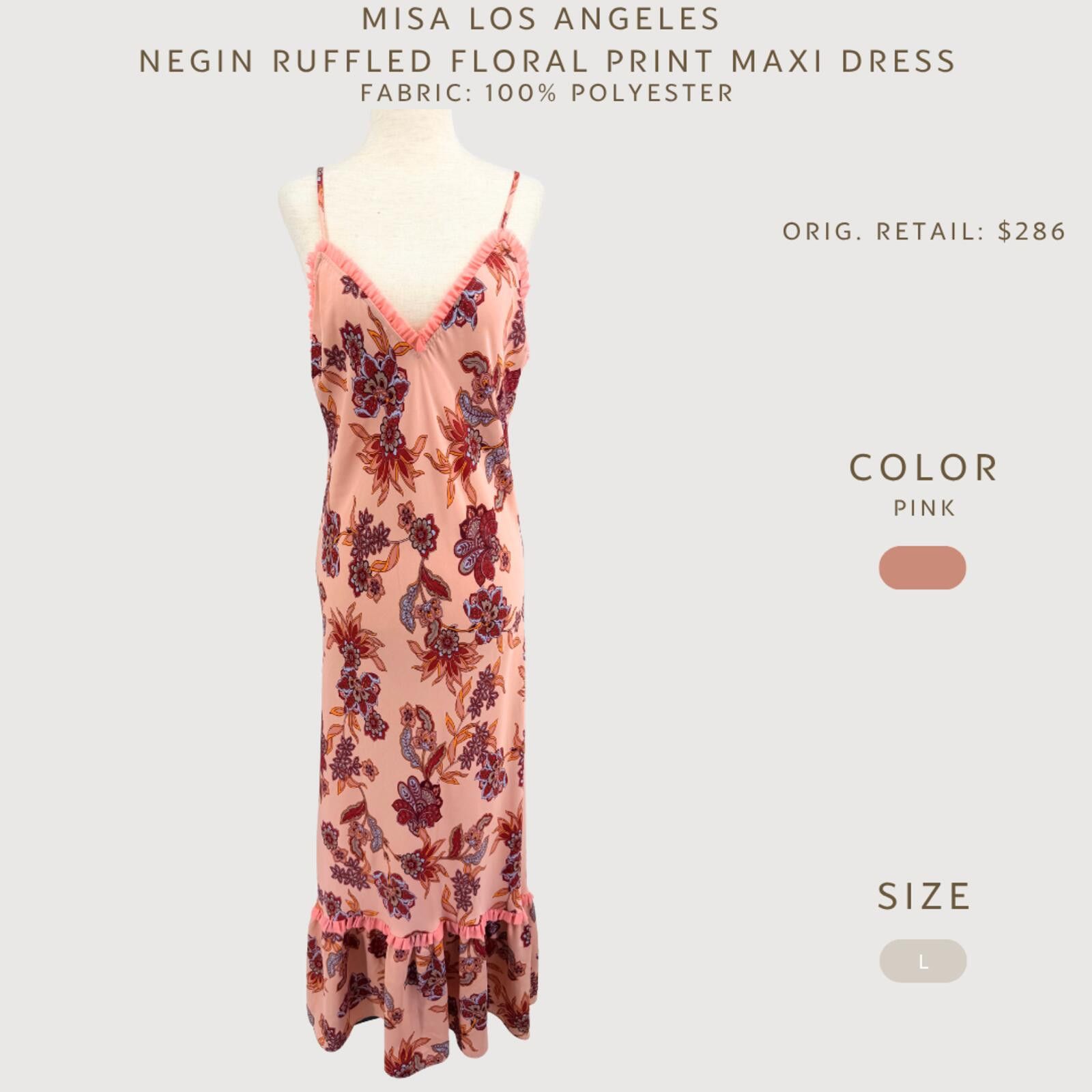 Other MISA Los Angeles Negin Floral Ruffle Maxi Dress L Size L / US 10 / IT 46 - 2 Thumbnail