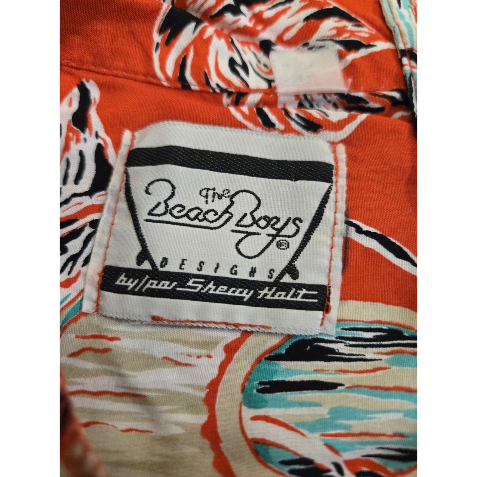 ALOHAS VINTAGE The Beach Boys Designs Shirt Mens XL Orange Hawaiian Aloha Bamboo 90s Size US XXL / EU 58 / 5 - 4 Thumbnail